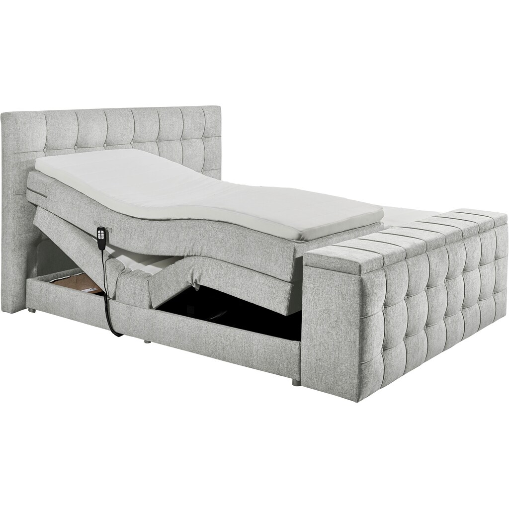 ED EXCITING DESIGN Boxspringbett »Managua«, (6 St.), Motor, harte Seite mit Kokosmatte, weiche Seite mit Filzabdeckung