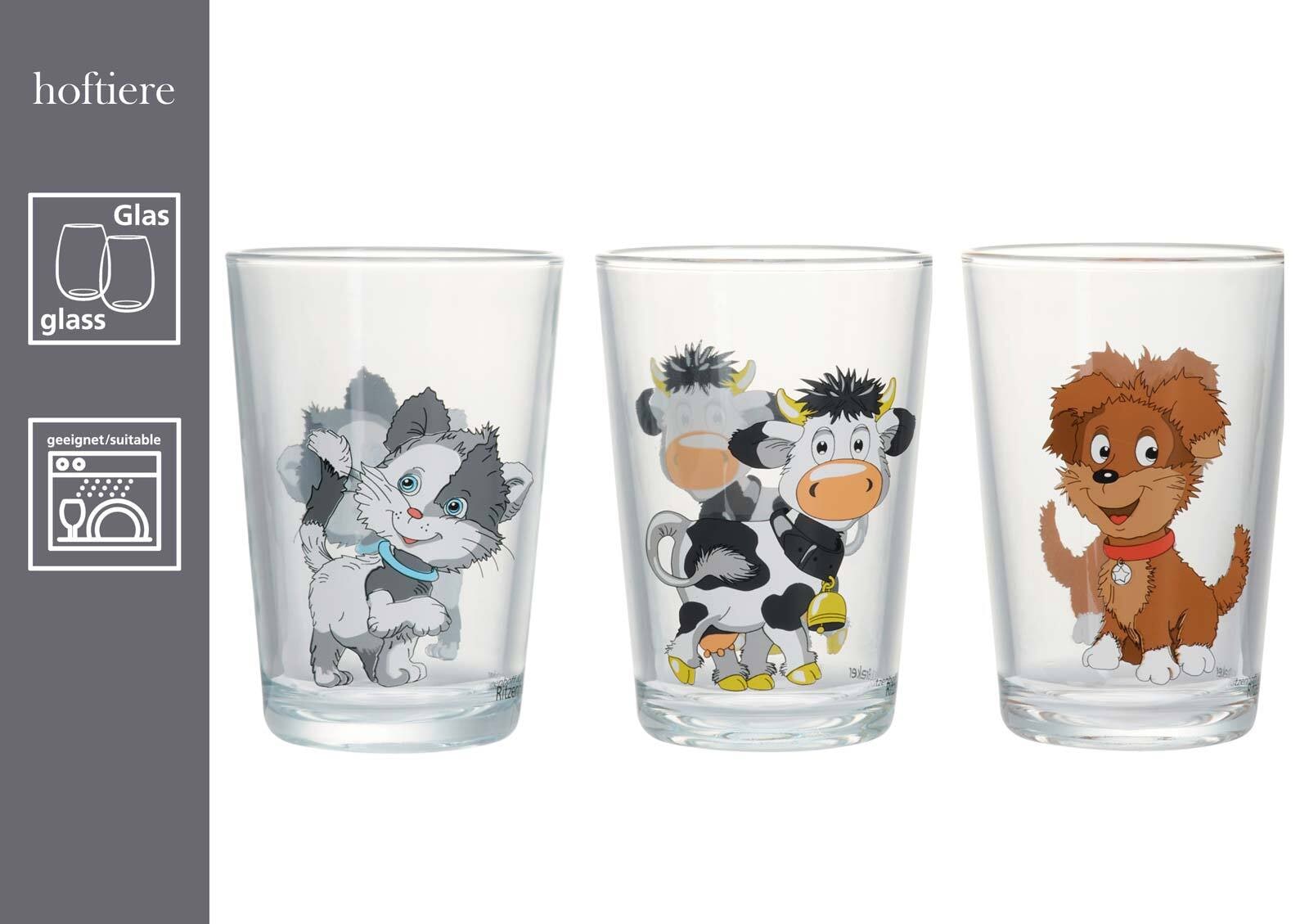 Ritzenhoff & Breker Kinderbecher »Kindergläser Hoftiere 205 ml 3er Set bunt«