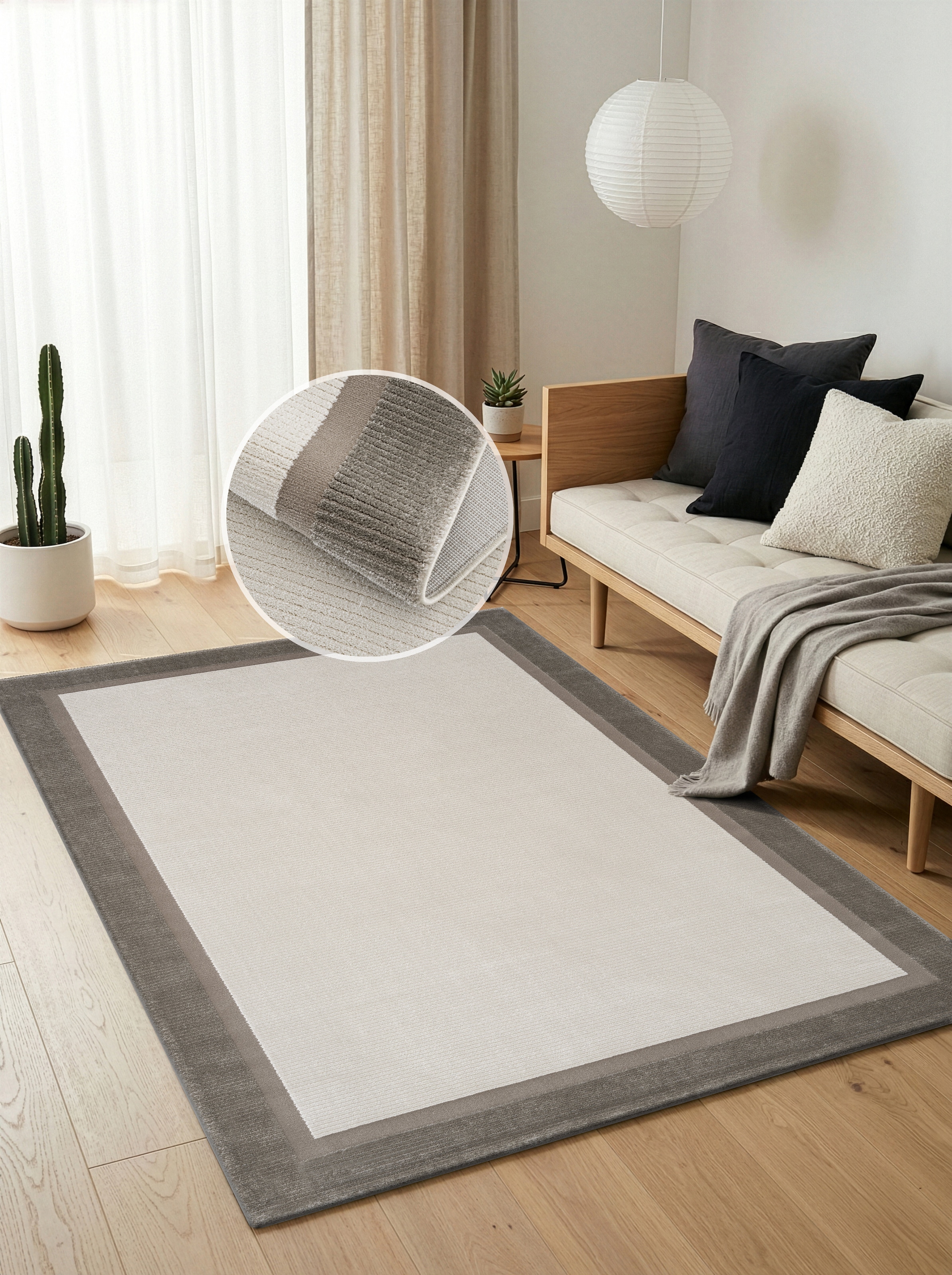 Calvin Klein home Teppich »Dark Pulse, mit Rahmen, Designerteppich« rechteckig 6 mm Höhe elegantes Design, Wohnzimmer, Schlafzimmer, Esszimmer