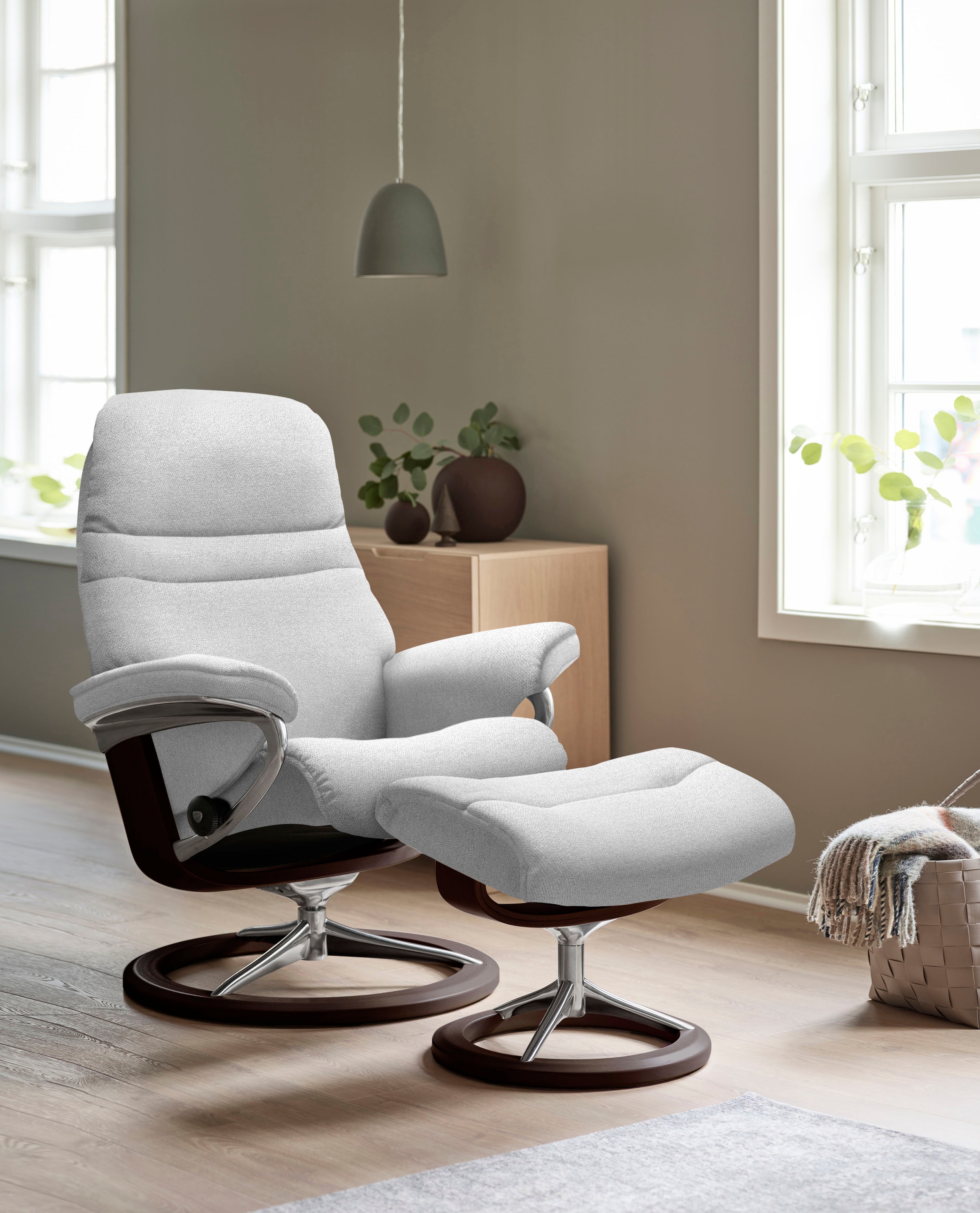 L, | »Sunrise«, Größe BAUR Braun Signature Relaxsessel Relaxsessel Base, mit kaufen Hocker), (Set, Stressless® Gestell mit