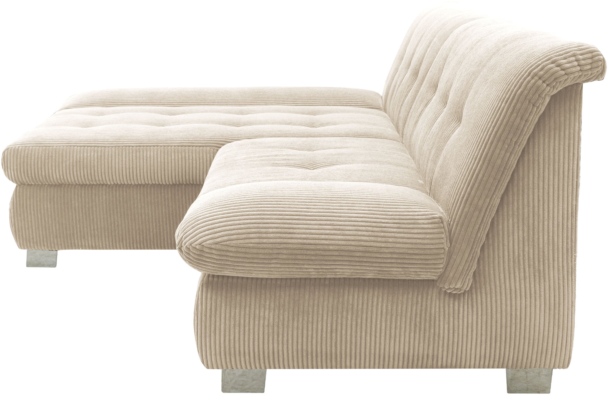 DOMO collection Ecksofa »100031 kompakte Stellmaße, komfortabel und bequem, L-Form«, wahlweise mit Bettfunktion und Armteilverstellung. Breite 234cm