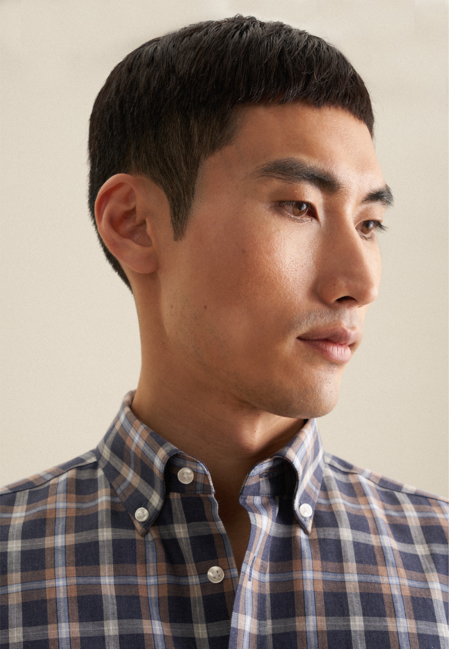 seidensticker Flanellhemd »Shaped«, Shaped Langarm Button-Down-Kragen Karo