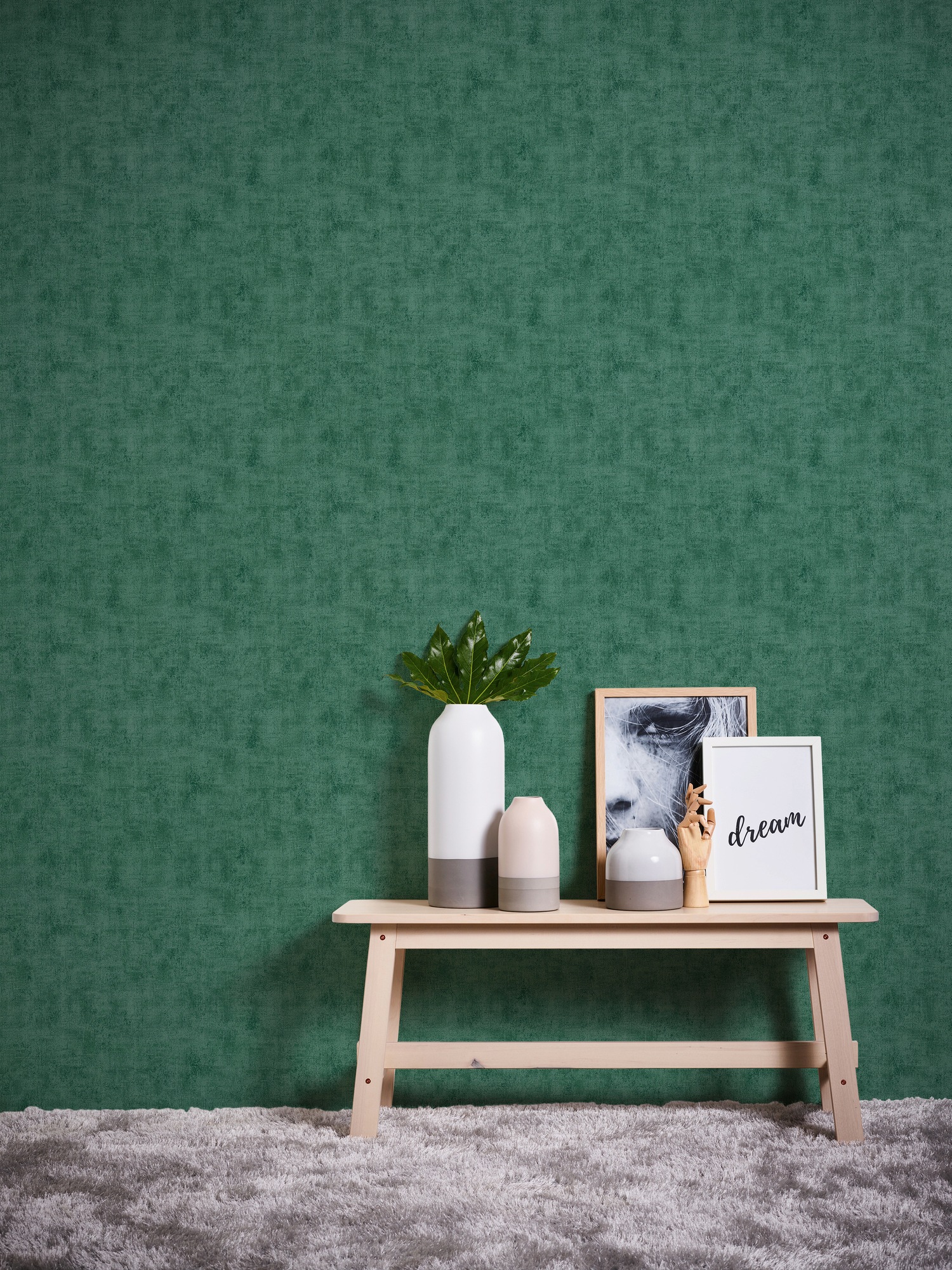 A.S. Création Vliestapete »Neue Bude 2.0 Uni in Vintage Optik«, uni-einfarbig-unifarben, Tapete einfarbig Tapeten Wohnzimmer Schlafzimmer Küche modern Flur