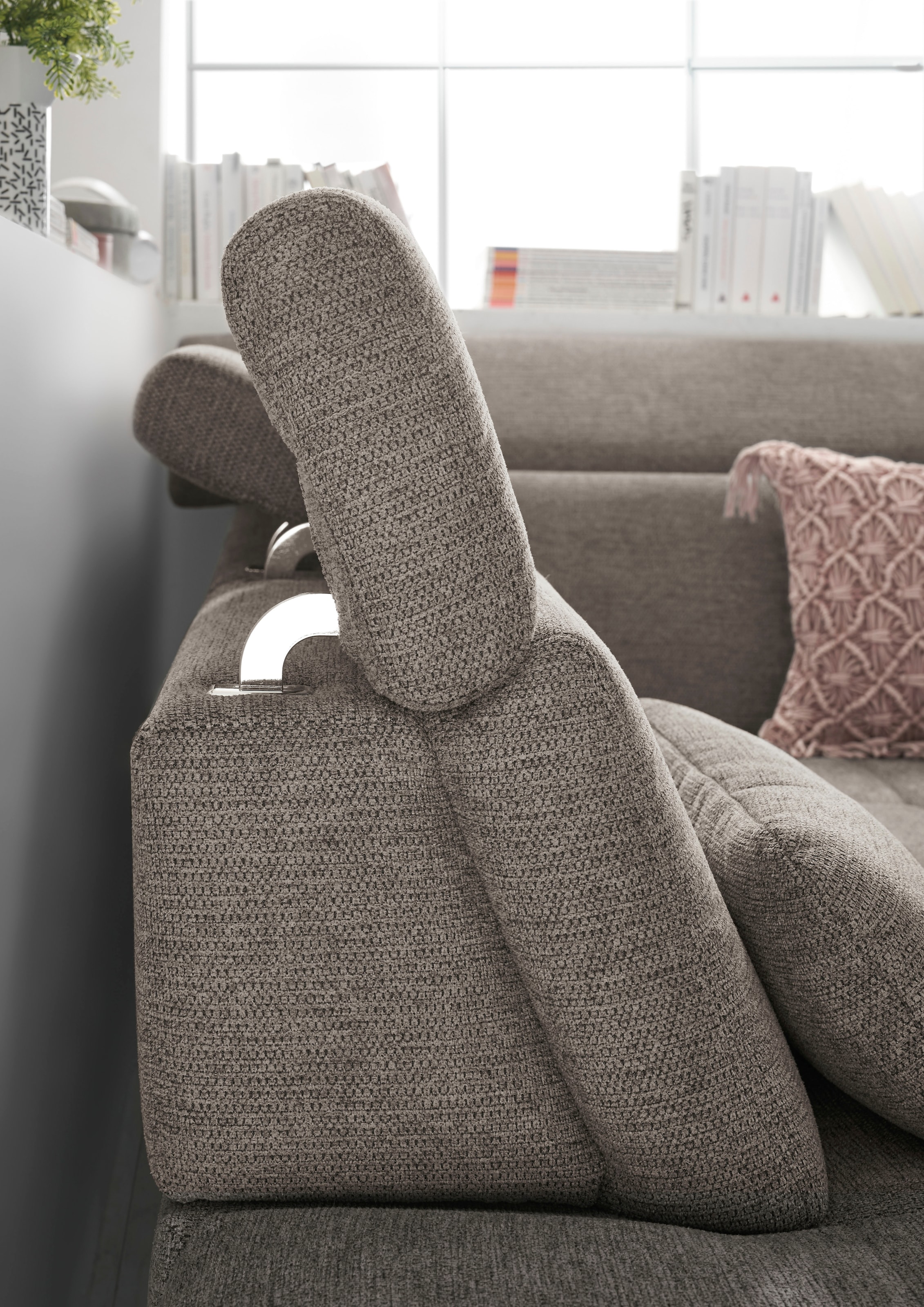 set one by Musterring Ecksofa »SO 3400 Sitzhöhe 47cm oder 49cm, Sitztiefe verstellbar, B/T 317/220 cm«, Kaltschaumpolsterung, Flachgewebe, whlw. mit Funktionen, Sitzhöhe 47
