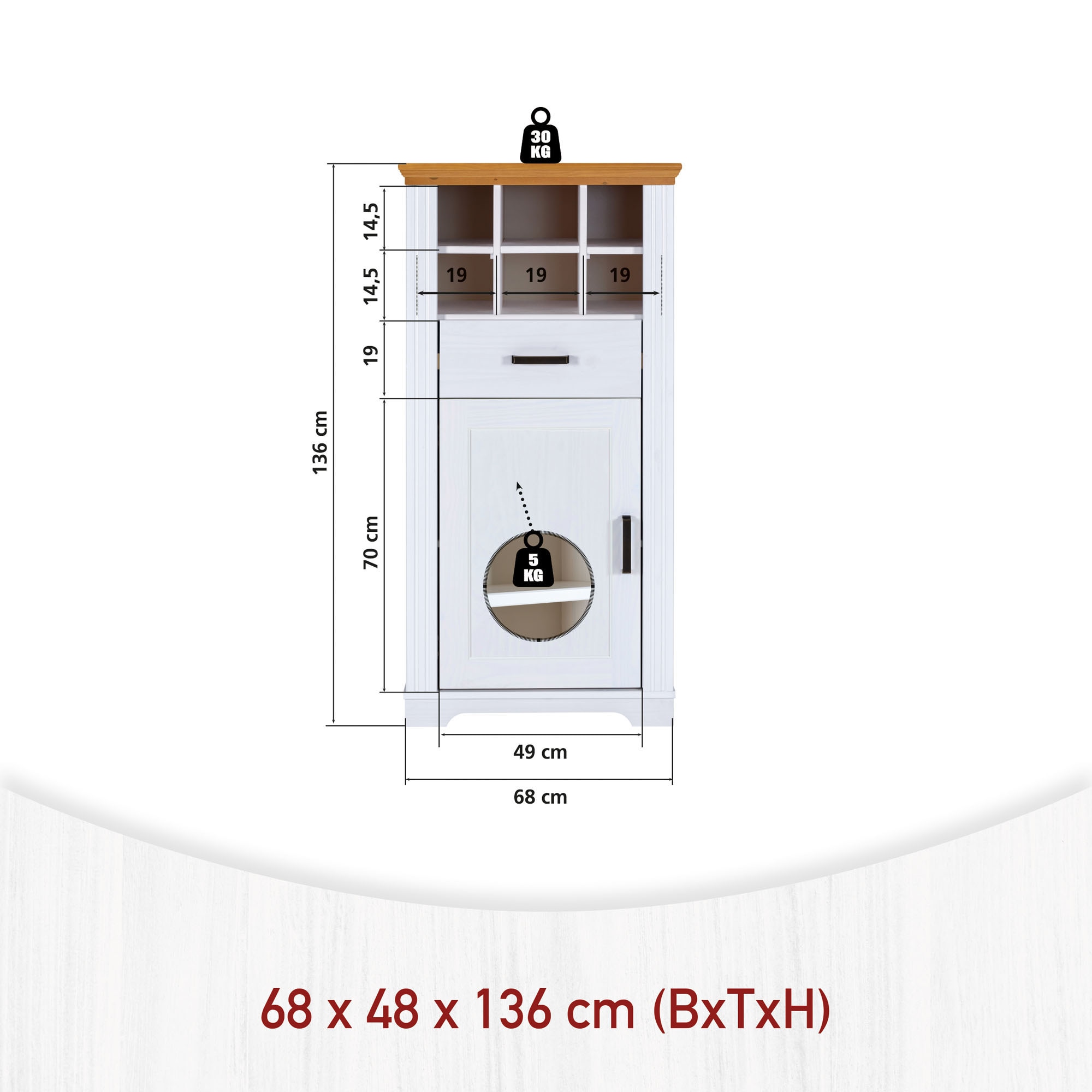 Inter Link Highboard »Highboard Maluno« 1 Stk. tlg.