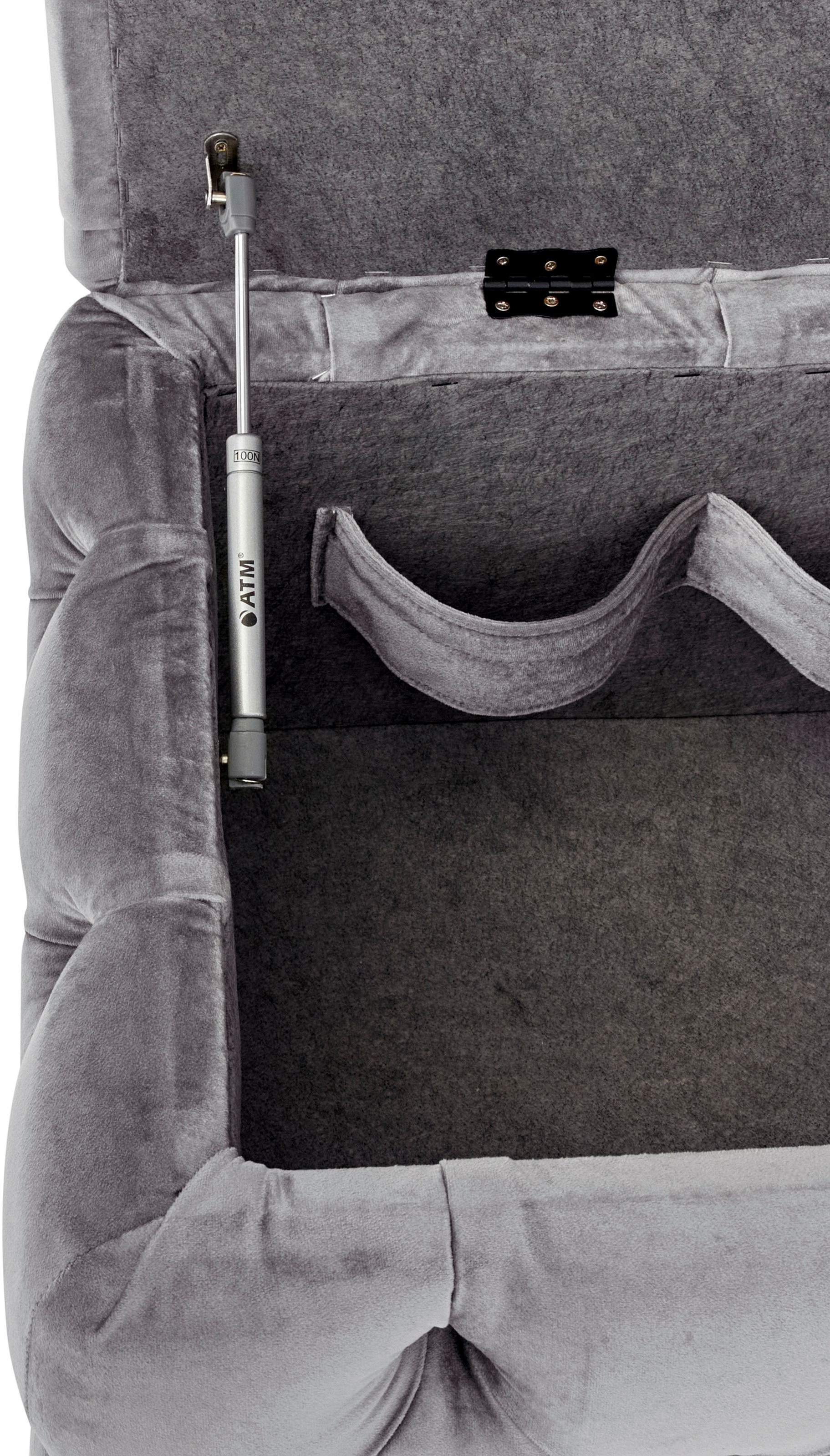 Guido Maria Kretschmer Home&Living Polsterhocker »KALINA, hochwertige Knopfheftung, B/T/H: 120/55/45 cm«, mit Staufach und innenliegenden Laschen zur besseren Aufbewahrung