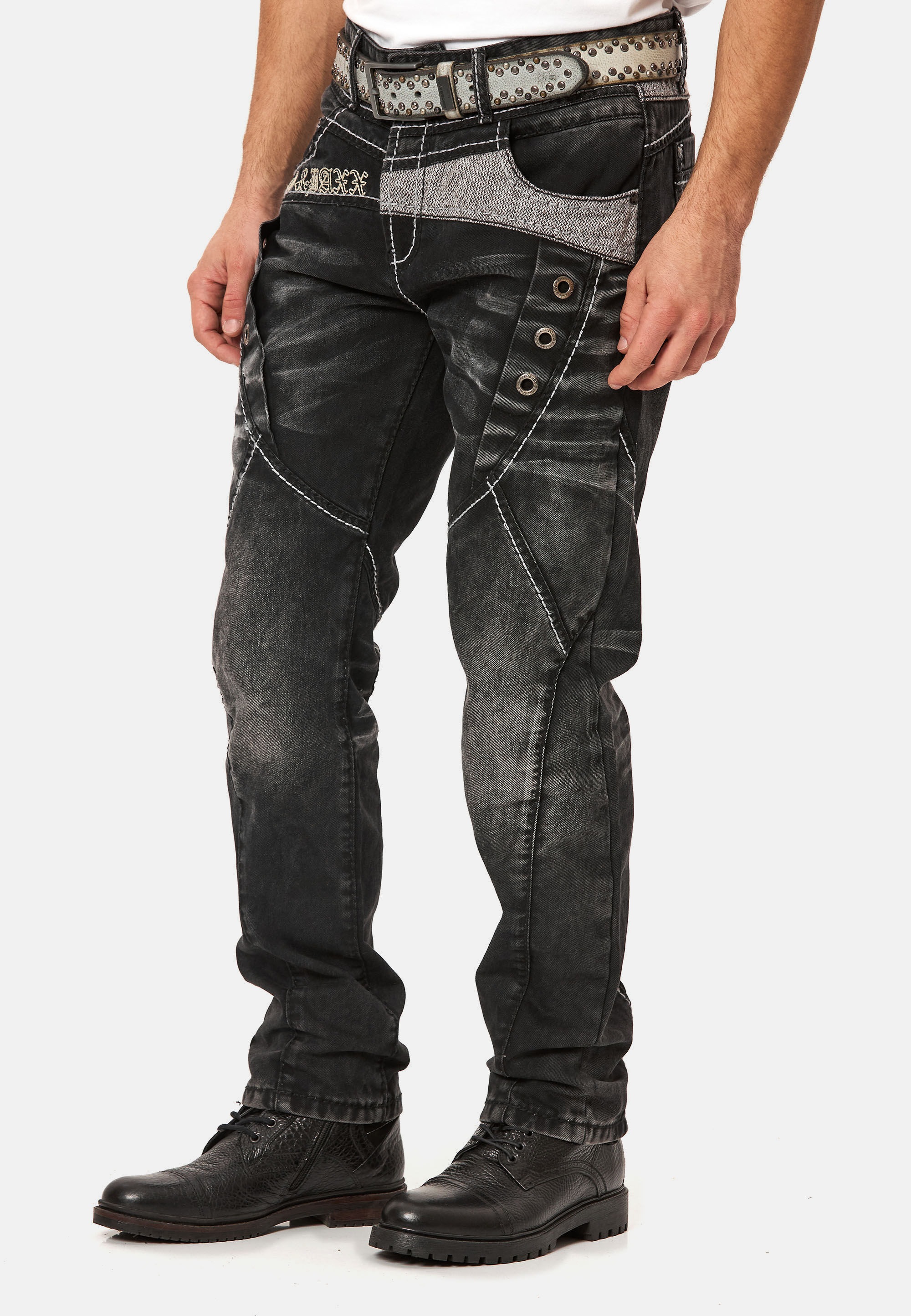 Cipo & Baxx Regular-fit-Jeans »CD917« im Used Look