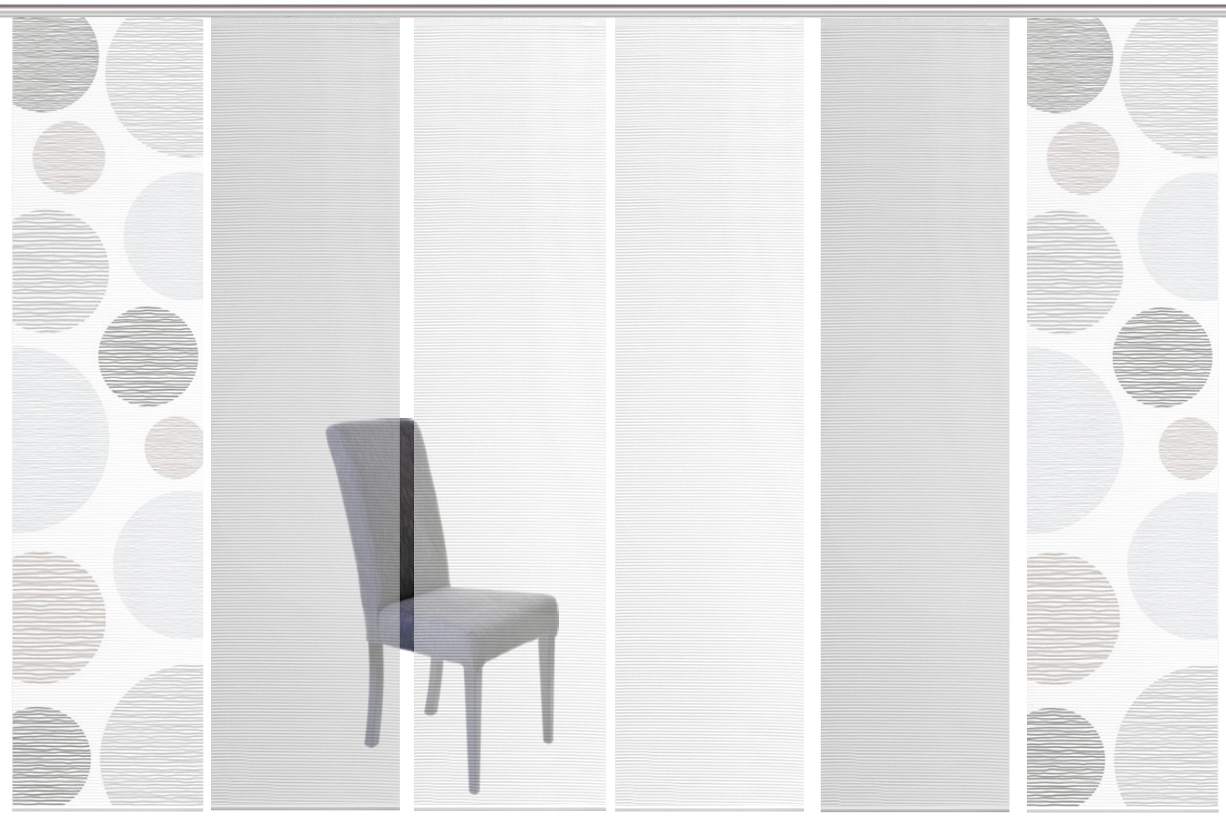 Thumbnail - Vision S Schiebegardine "6ER SET BORDEN" Paneelwagen 6 Stk. tlg. HxB: 260x60, Schiebevorhang 6er Set Digitaldruck