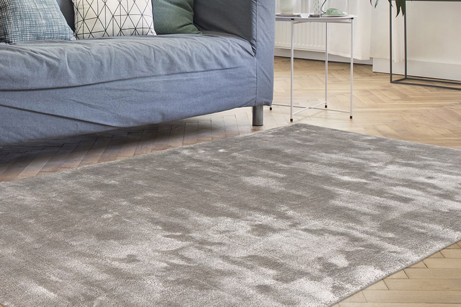 Teppich PADIRO "Village 125", silber (silberfarben), B:200cm H:12mm L:290cm, Bambus, Teppiche, Teppich