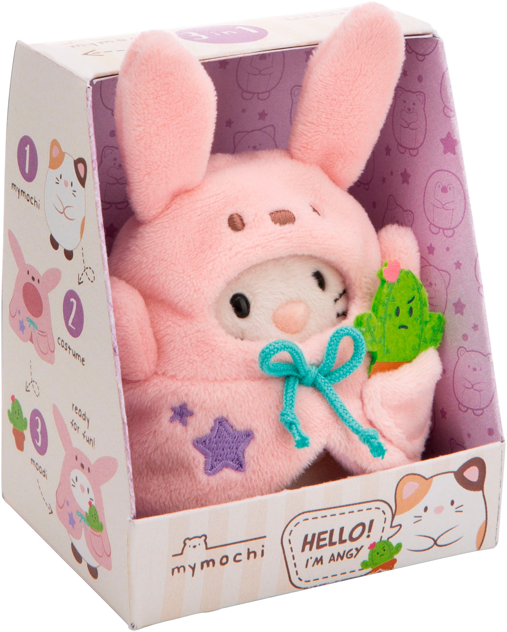 Nici Kuscheltier »mymochi, Katze Angy, 8 cm«, mit Kaktus und Hasenkostüm, in Geschenkbox