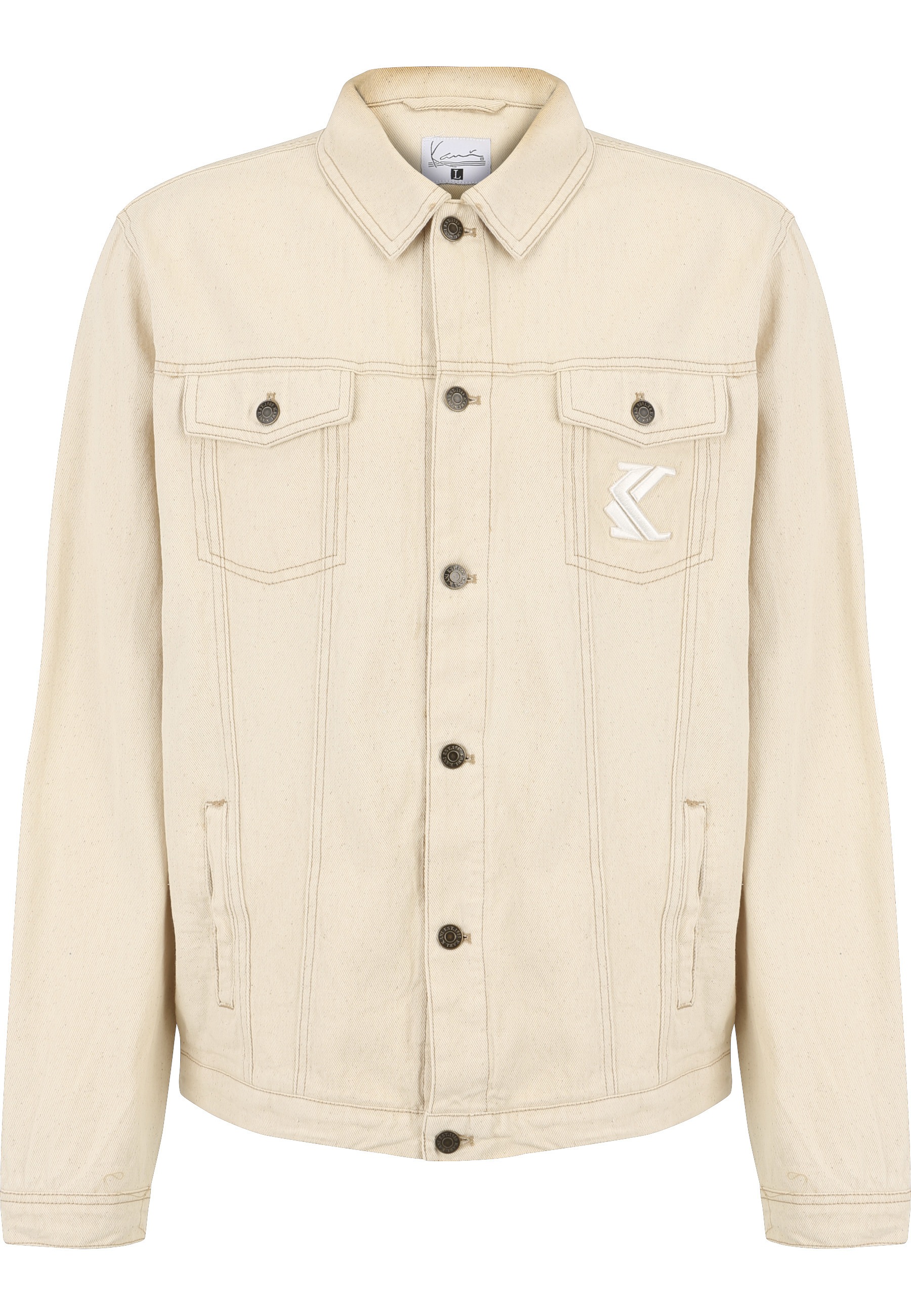 Karl Kani Jeansjacke "Karl Kani Herren KU221-015-1 KK OG Ecru Jacket" 1 Stk. tlg. ohne Kapuze