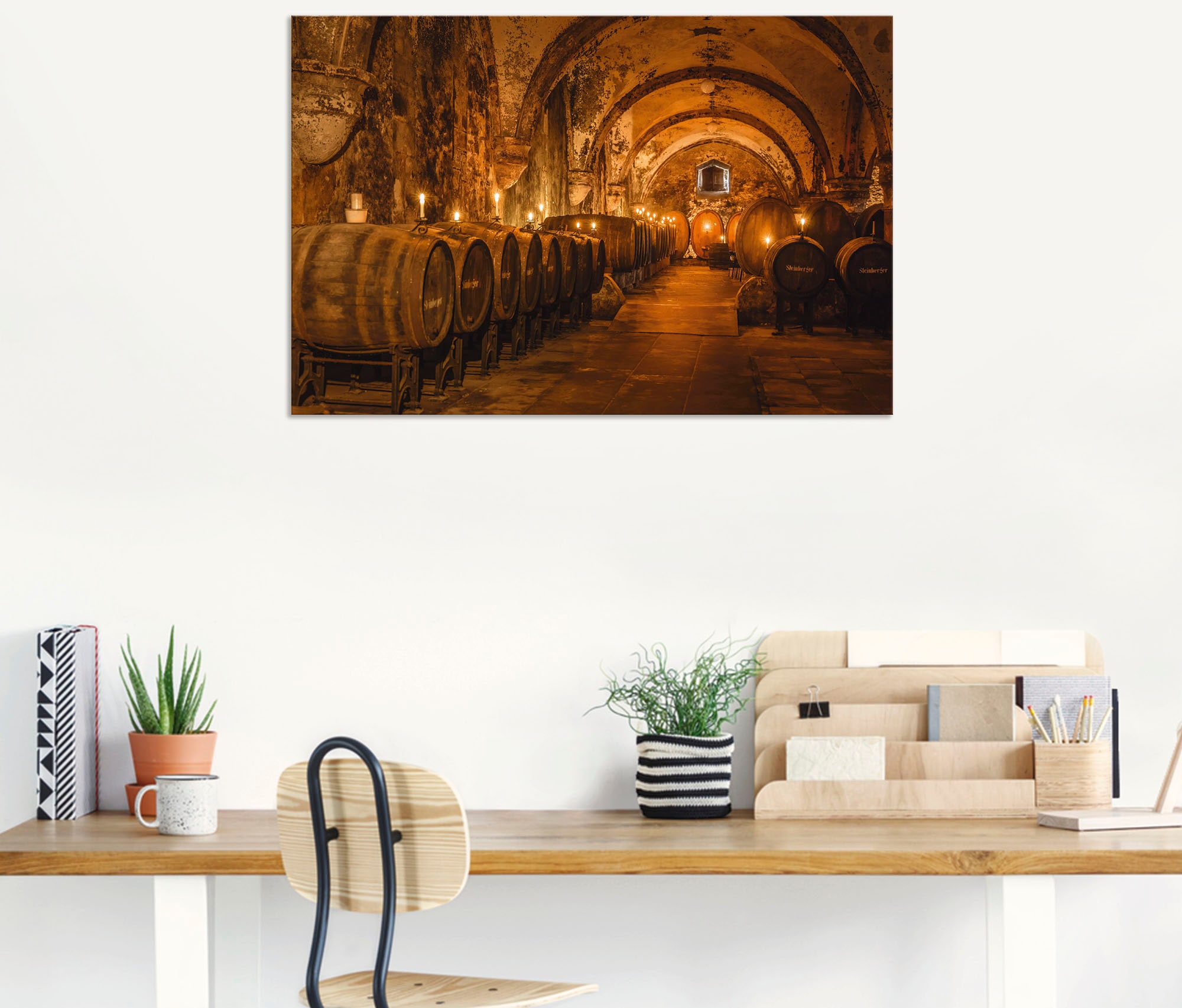 Artland Wandbild »Historischer Weinkeller Eberbach«, Wein Bilder, (1 St.), als Alubild, Outdoorbild, Leinwandbild, Poster in verschied. Größen