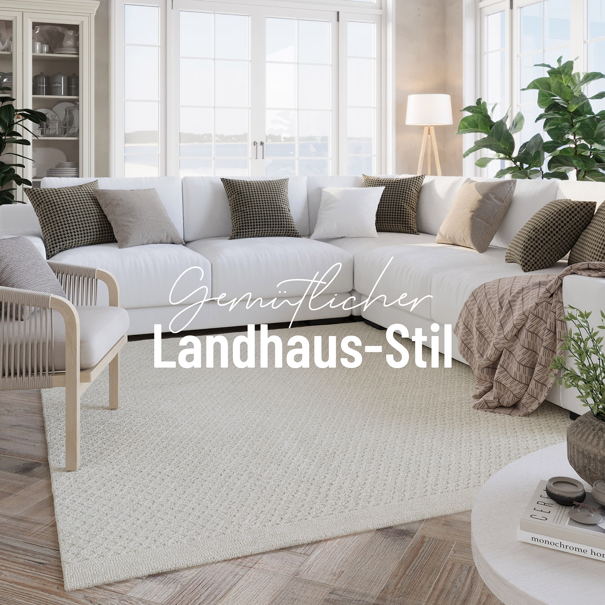 Wollteppich WECON HOME "Hamptons THIRTYEIGHT", beige (creme weiß), B:200cm H:11mm L:300cm, Schurwolle, Teppiche, Läufer, Schurwolle, Kurzflor, Wohn- & Schlafzimmer, elegant, Waben 3