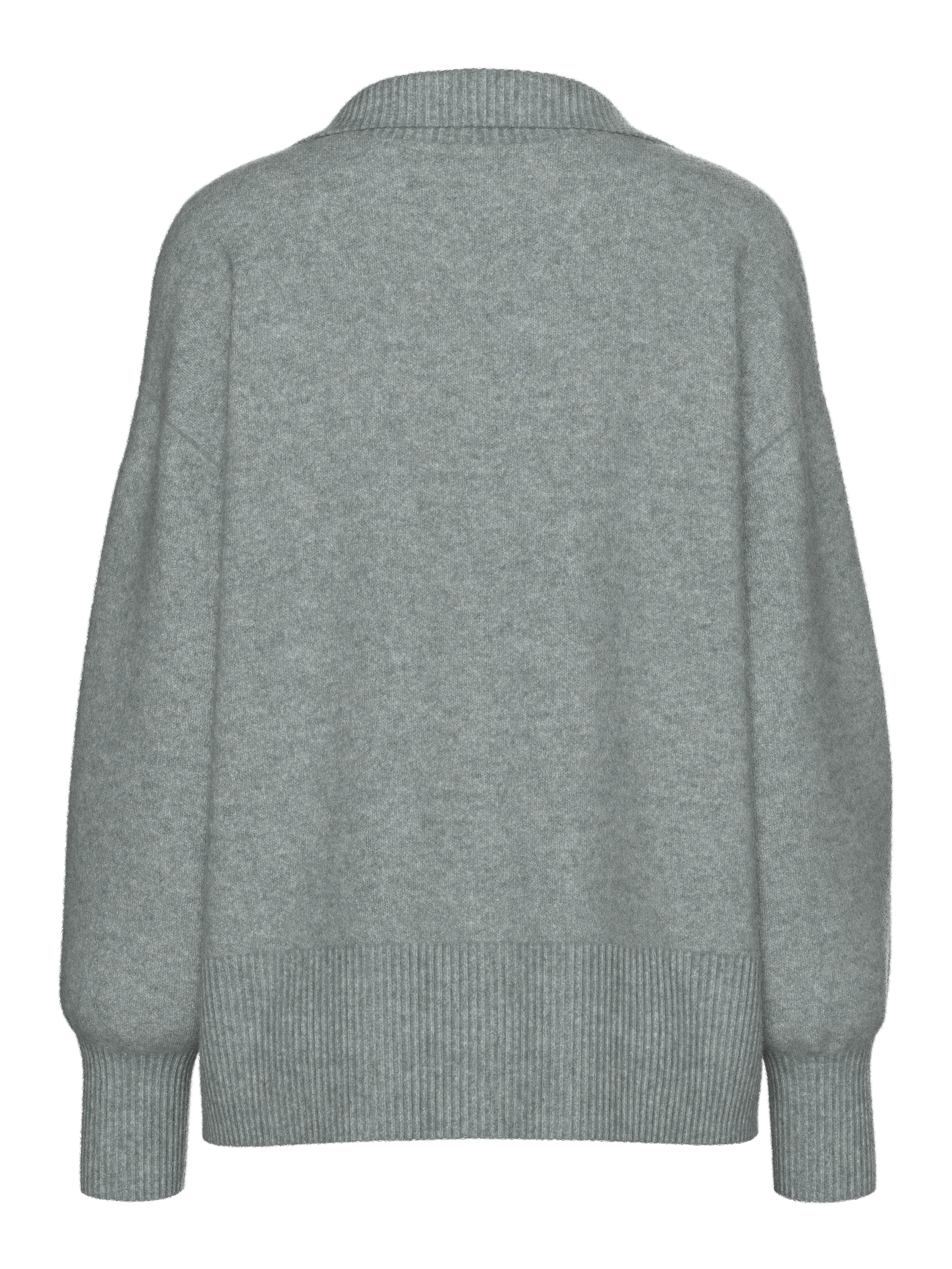 pieces V-Ausschnitt-Pullover "PCMALOU LS POLO KNIT NOOS BC" günstig online kaufen