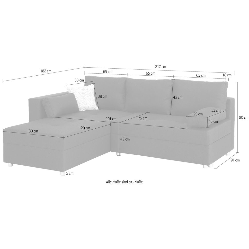 Home affaire Ecksofa »Italia L-Form«