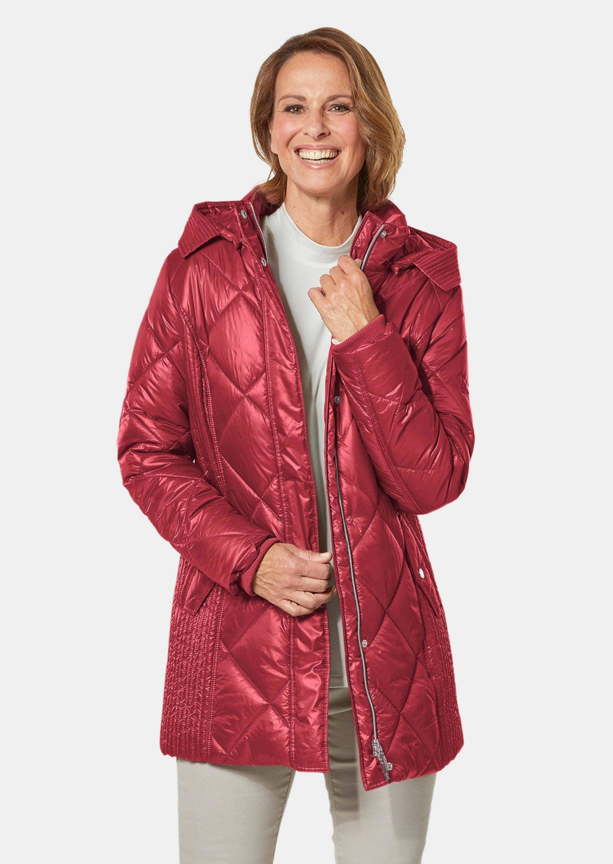 GOLDNER Steppjacke "Longsteppjacke mit hübschem Innenfutter" Mit Strickbünd günstig online kaufen