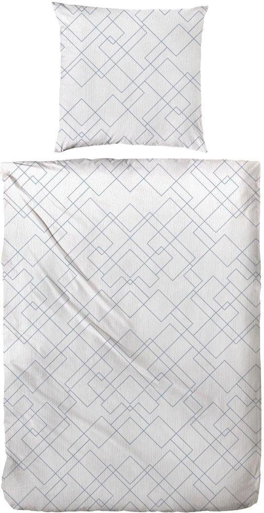 Primera Bettwäsche "Bio Crepe Mosaik" 2 Stk. tlg. mit feinem Linienmuster günstig online kaufen