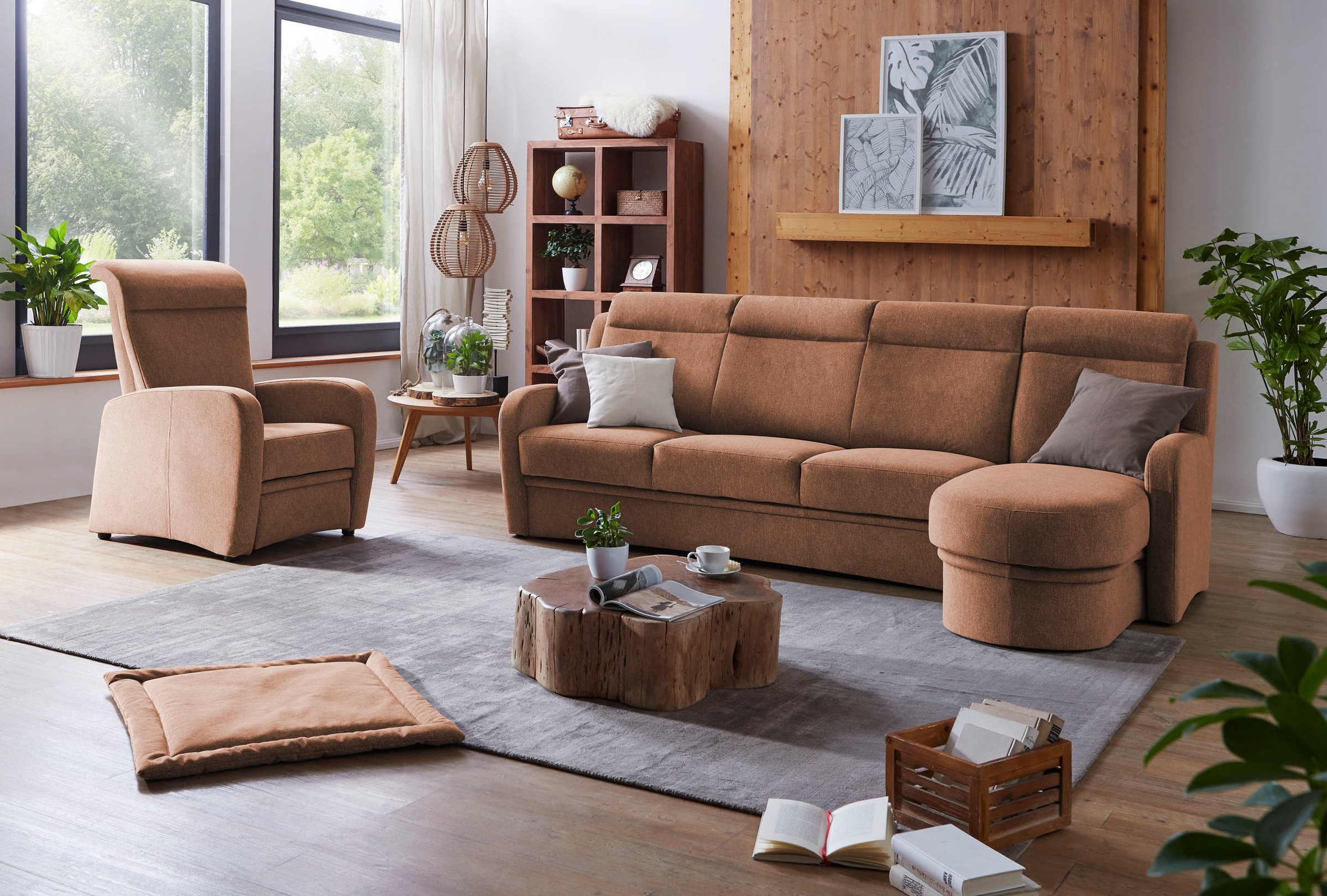 VILLA BECK Ecksofa »Varese L-Form«, (2 St.), Kopfteilverstellung, wahlweise mit Sitzvorzug, in Sitzhöhe 46 cm