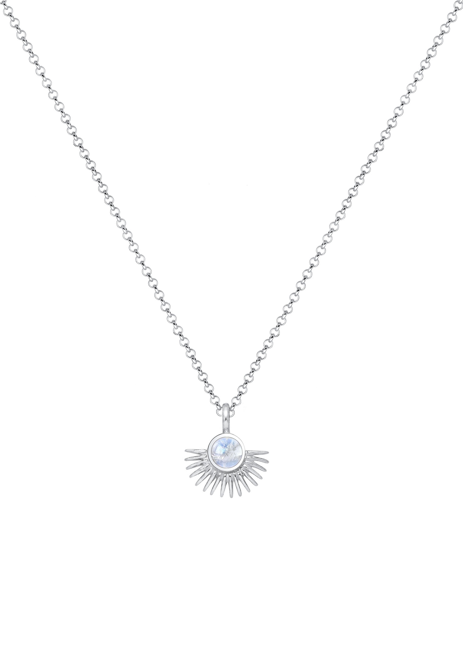 Elli Collierkettchen »Sonne Mondstein Weiß 925 Sterling Silber«