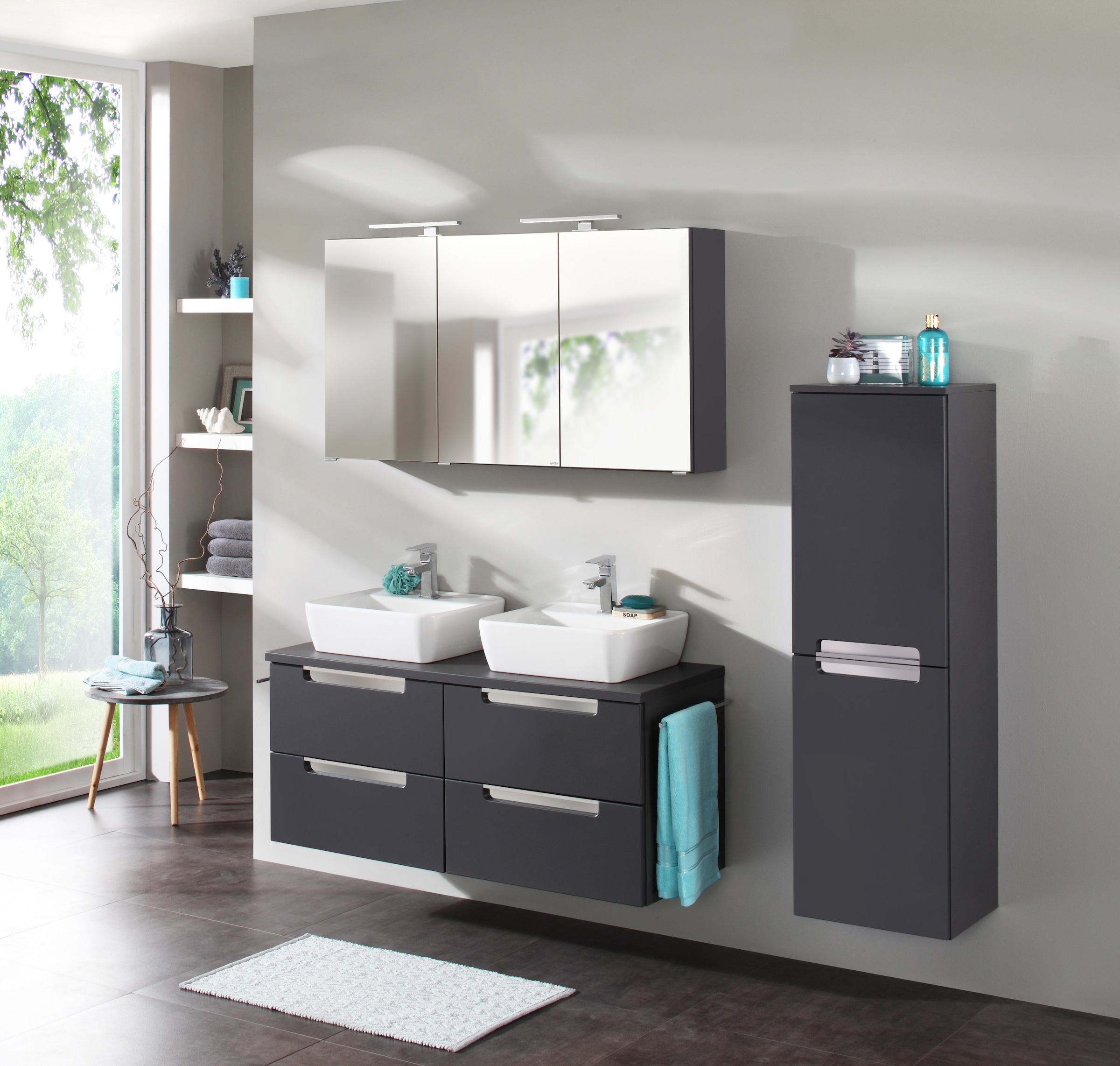 welltime Badmöbel-Set "Malibu" Set, 2 Stk. tlg. Breite 120 cm, mit Soft-Clo günstig online kaufen