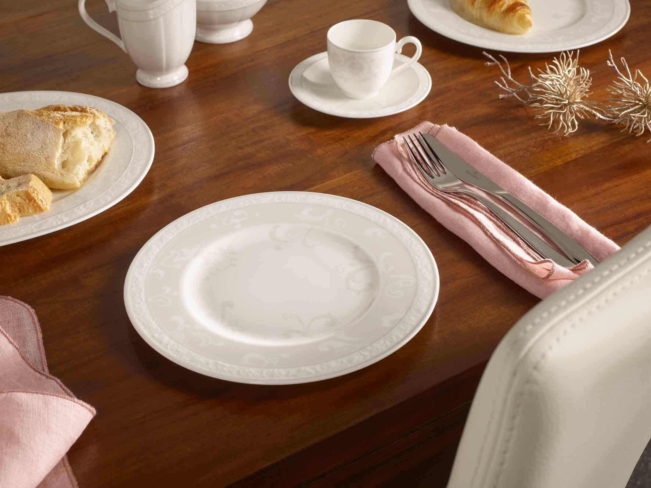Villeroy & Boch Espressotasse »Espressotasse mit Untertasse Gray Pearl 70 ml weiß« Spülmaschinengeeignet, Mikrowellengeeignet