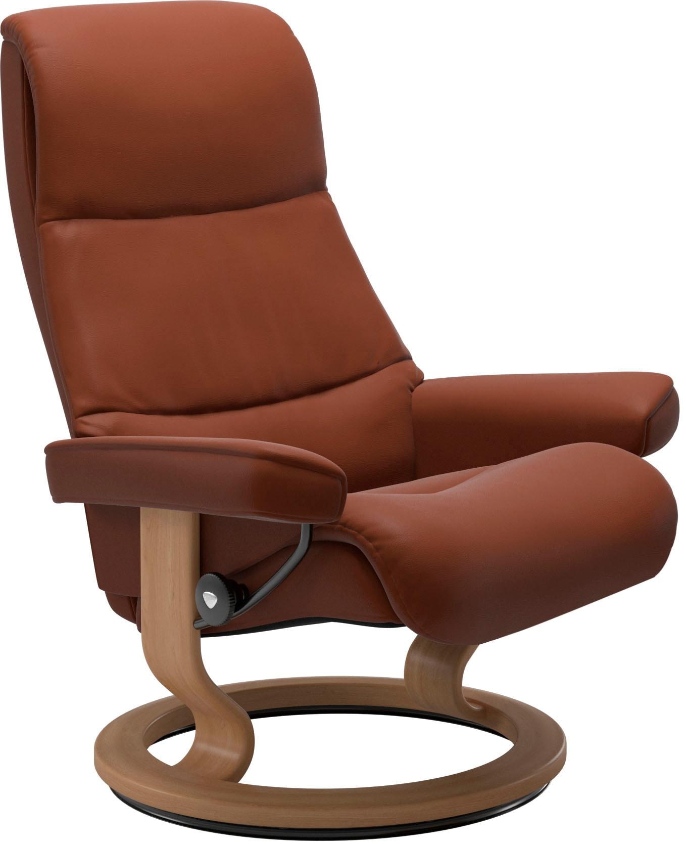 Stressless® Relaxsessel »View«, (Set, Relaxsessel mit Hocker), mit Classic Base, Größe M,Gestell Eiche
