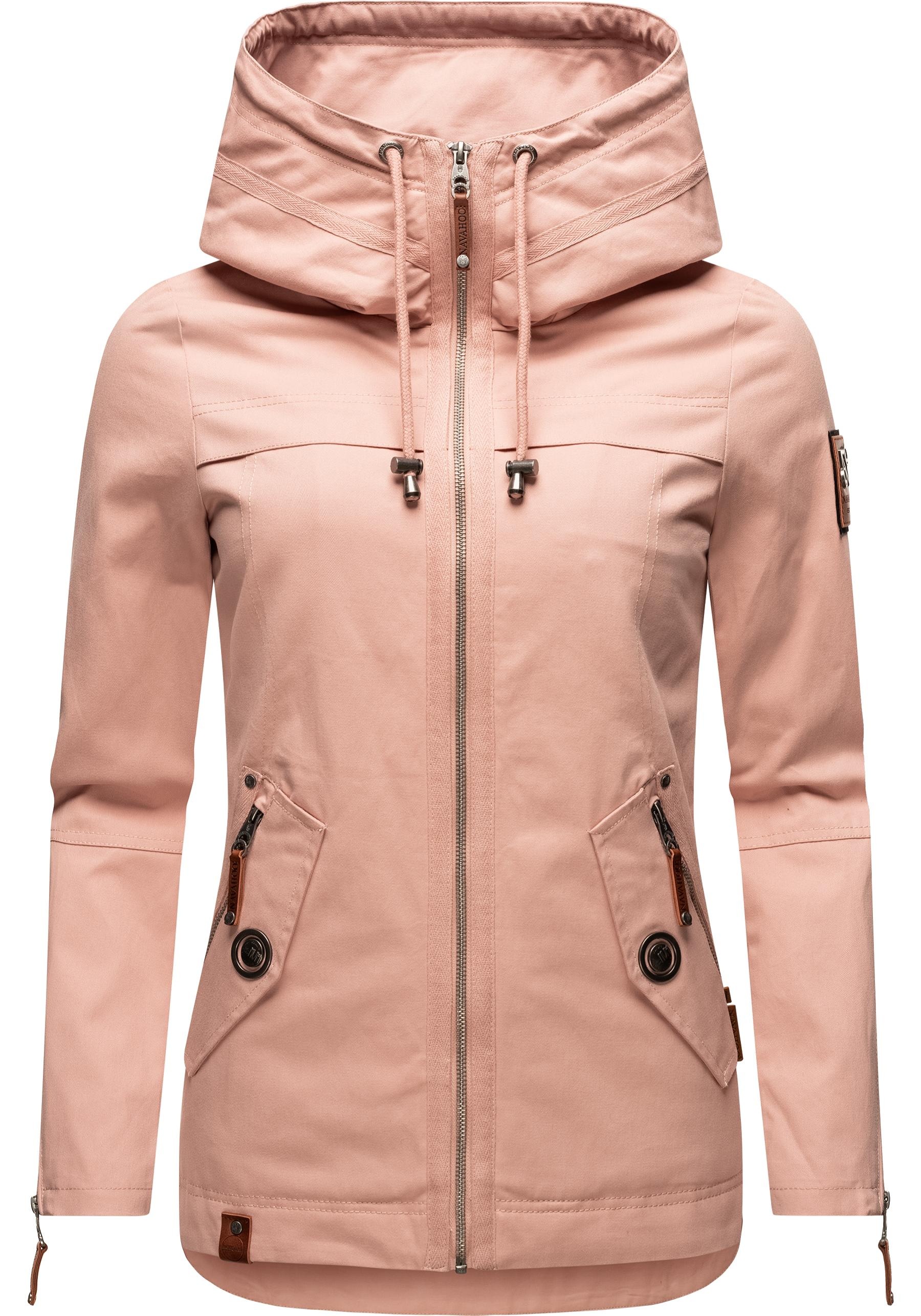 Navahoo Outdoorjacke "Wekoo", mit Kapuze, moderner Damen Übergangsparka aus Baumwolle mit Kapuze