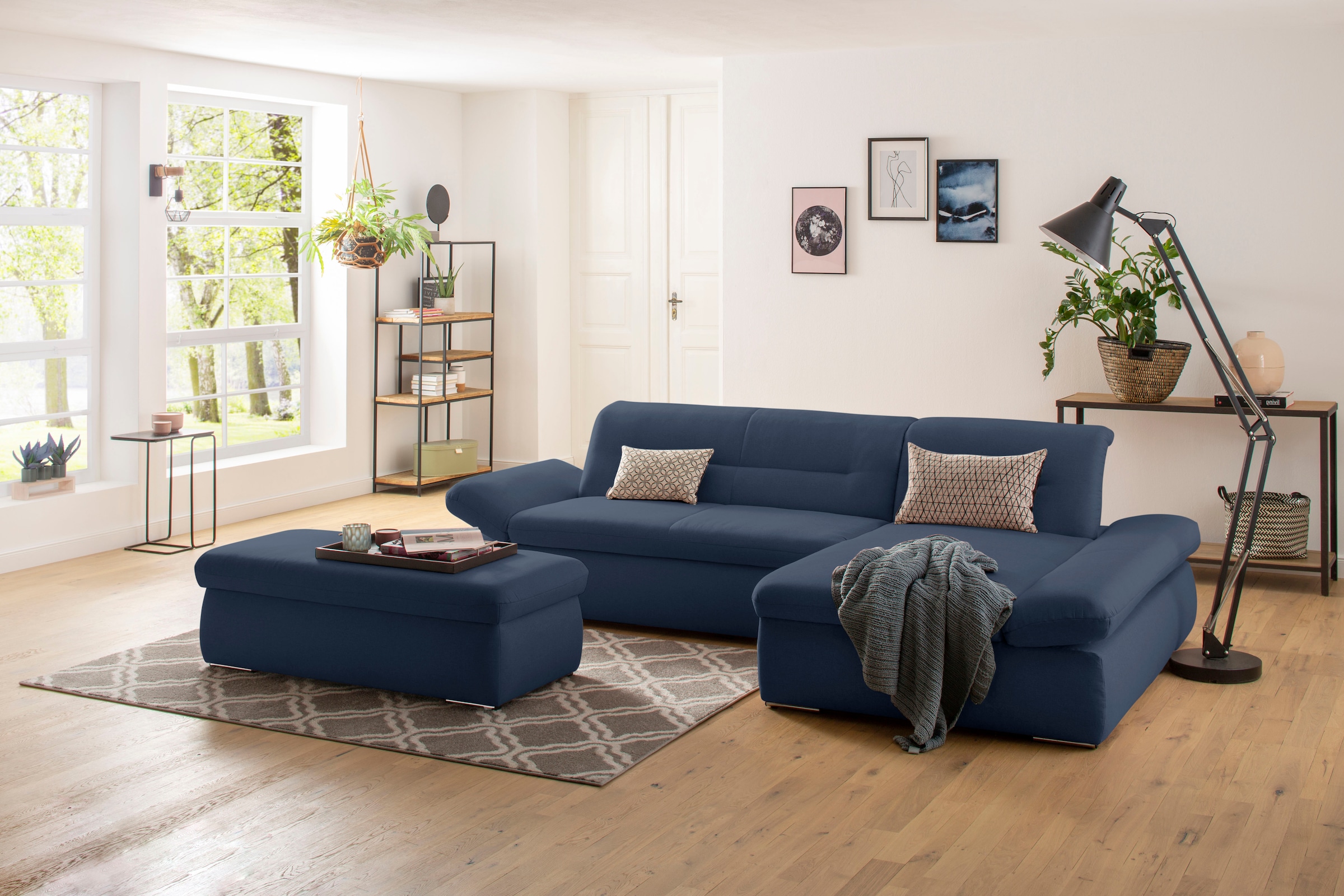 Home affaire Ecksofa "Avesa L-Form" Wahlweise mit Armteilvertsellung und Be günstig online kaufen