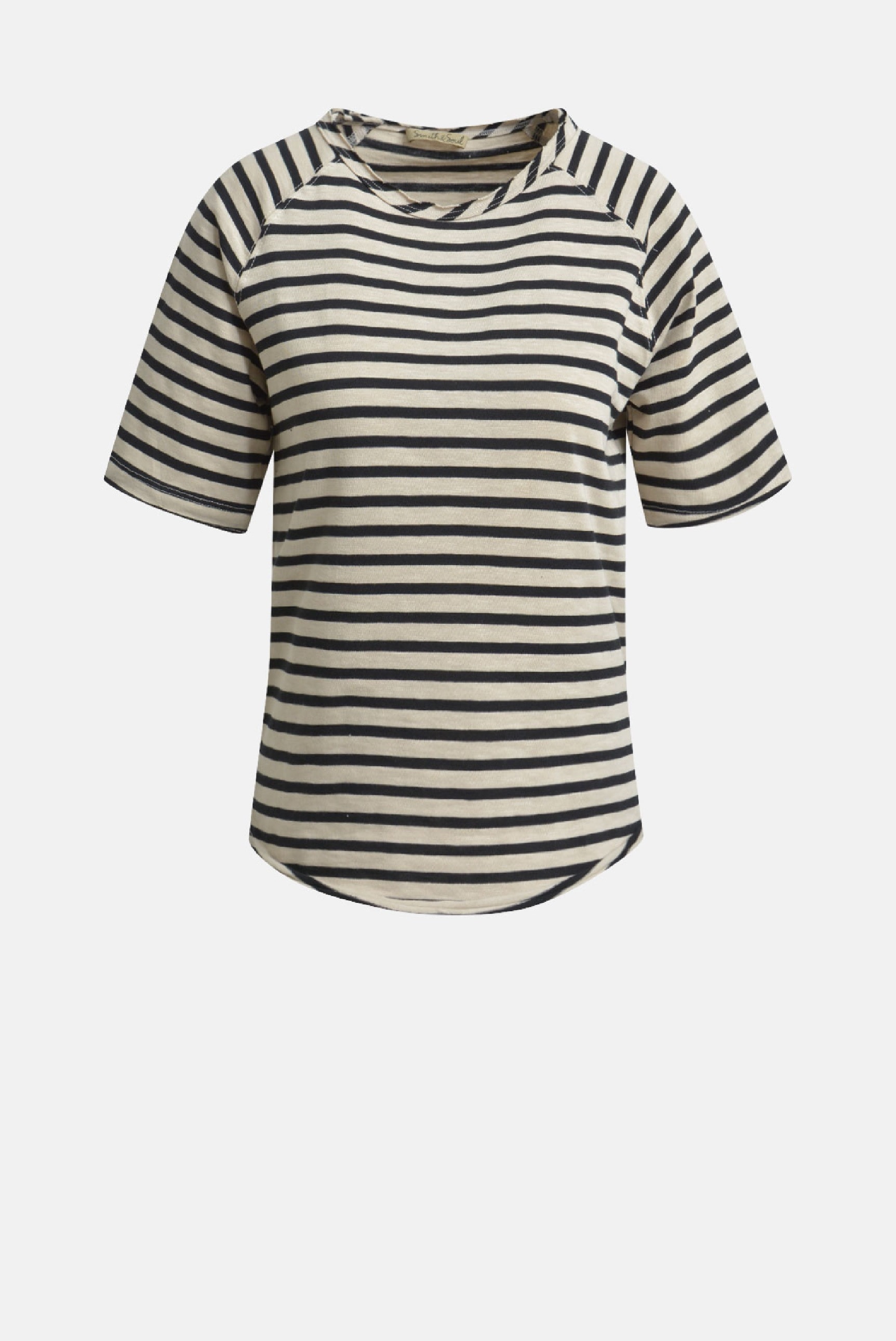 Smith & Soul Rundhalsshirt, mit offener Kante am Ausschnitt