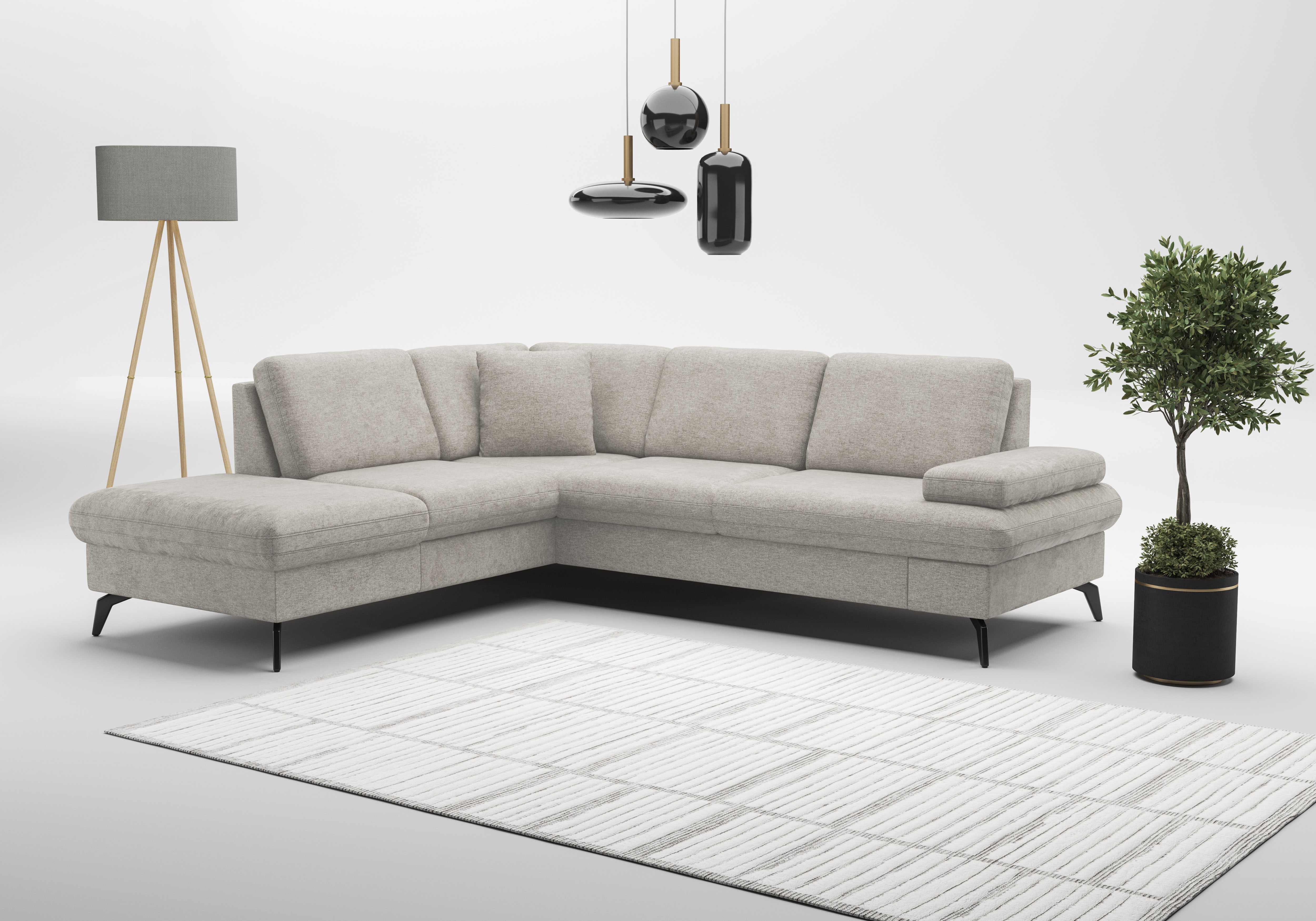 sit&more Ecksofa "Morris Jubi L-Form, B: 238 cm" mit Armteilfunktion & 1 Zierkissen, optional Schlaffunktion