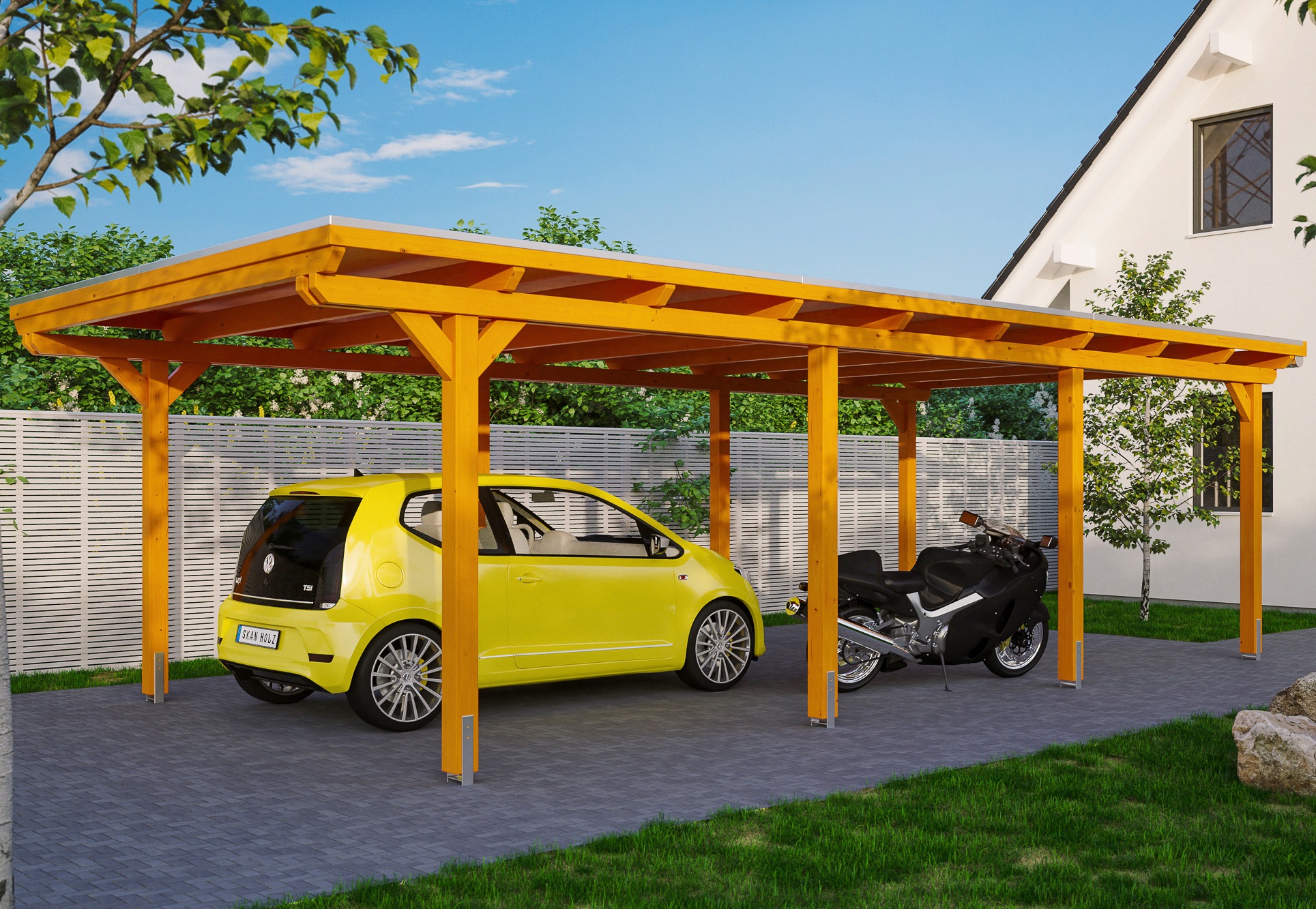 Einzelcarport SKANHOLZ, braun, Carports, "Emsland"