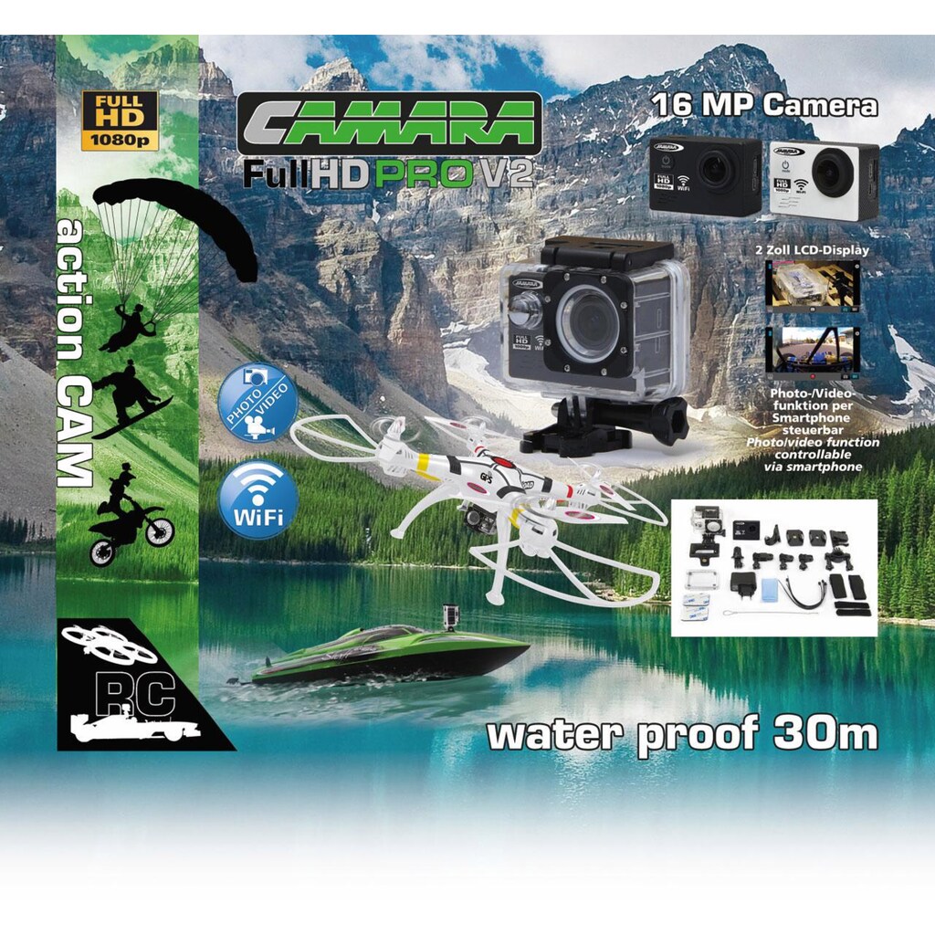 Jamara Action Cam »Camera Full HD Wifi V2, schwarz«