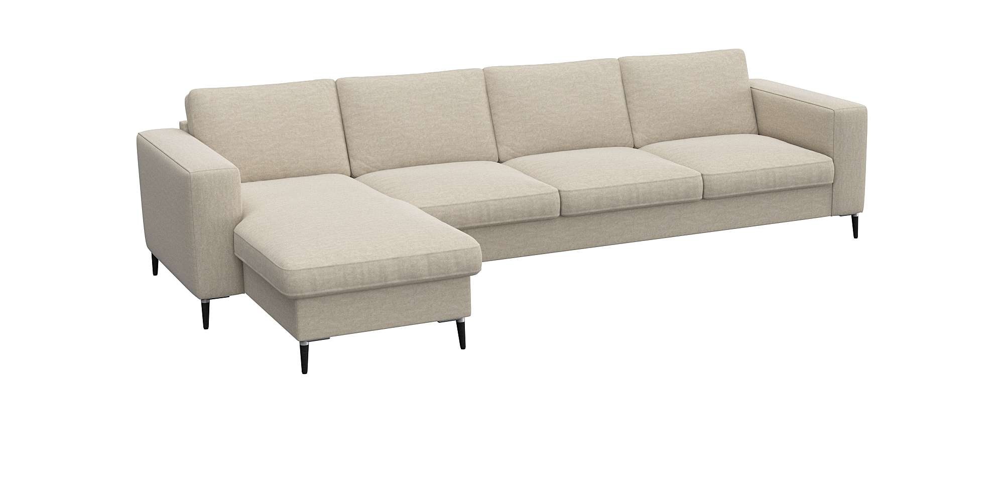 FLEXLUX Ecksofa »Fiore, L-Form«, breite Armlehnen, Kaltschaum, Füße Alu+schwarz