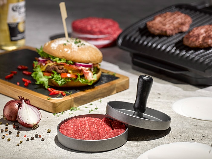 Buddy's Burgerpresse »Buddy BBQ«, (1 St.), mit 100 Blatt Papier, Ø 12 cm