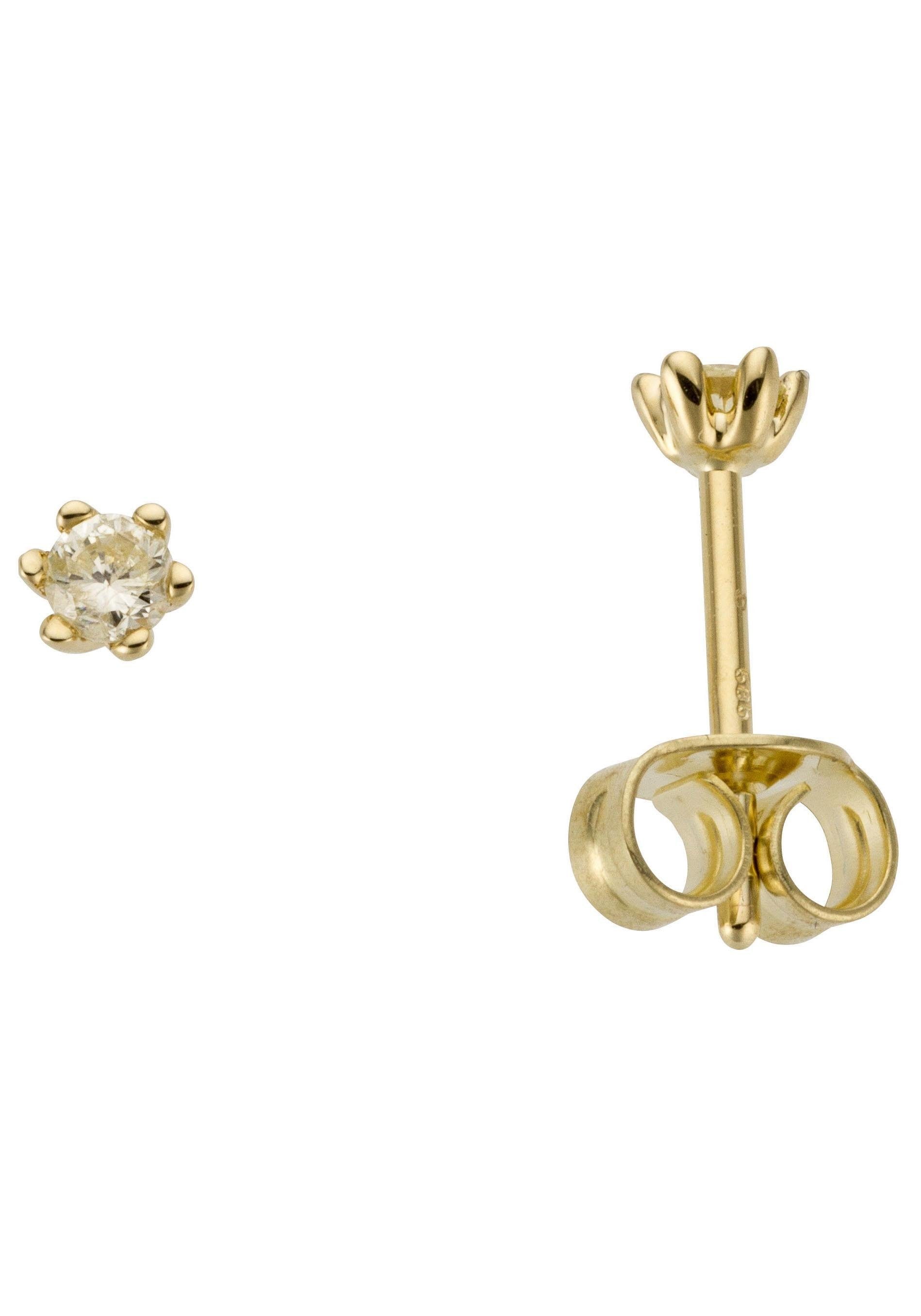 Paar Ohrstecker »Schmuck Geschenk Gold 750 Ohrschmuck Solitär«, mit Brillant -...