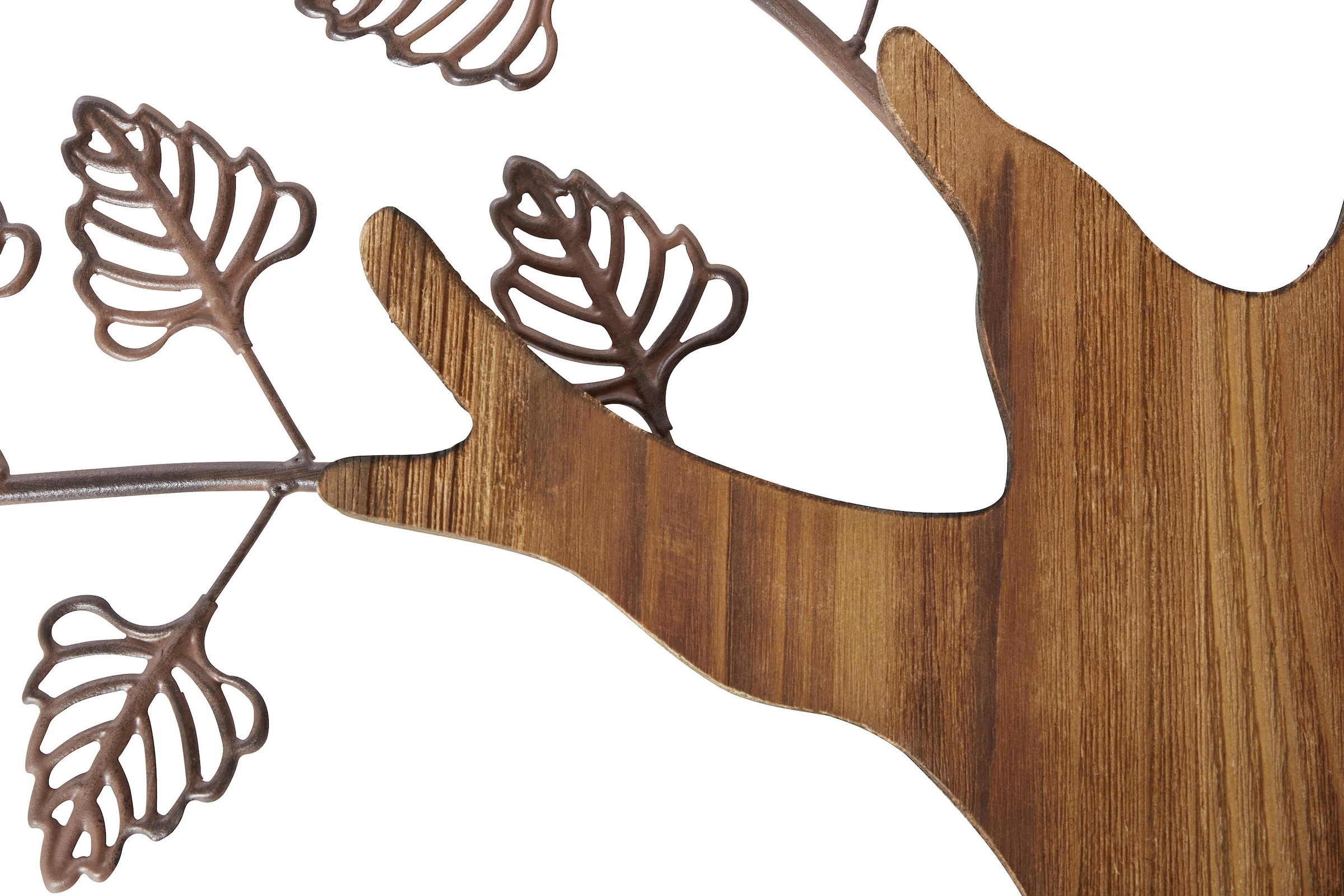 kaufen HOFMANN aus | Wanddekoobjekt AND BAUR Holz »Baum«, Materialmix Metall LIVING MORE und