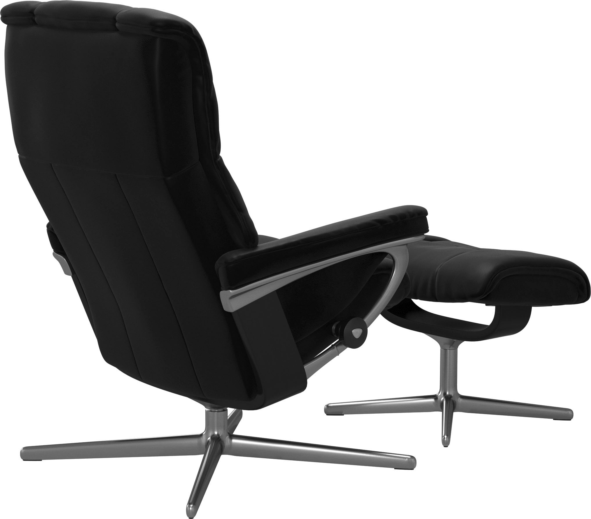 Stressless® Relaxsessel »Mayfair«, (Set, Relaxsessel mit Hocker), mit Hocker, mit Cross Base, Größe S, M & L, Holzakzent Schwarz