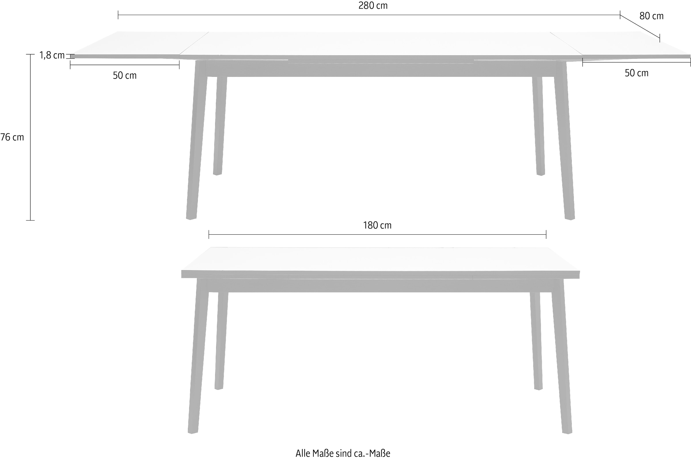 und Hammel | Esstisch »Basic Tischplatte Single«, 180(280)x80 aus Hammel in cm, by Gestell Furniture Massivholz Melamin kaufen BAUR