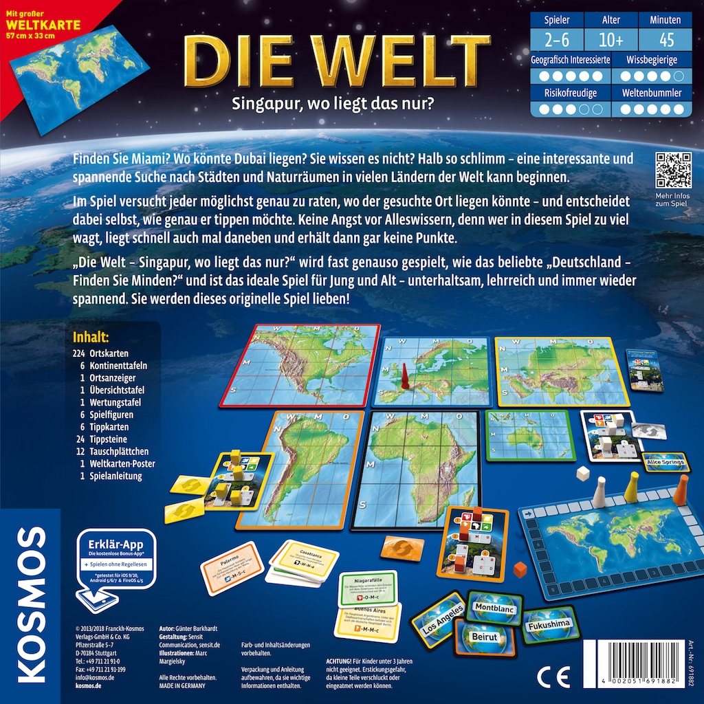 Kosmos Spiel »Die Welt - Singapur, wo liegt das nur?«, Made in Germany