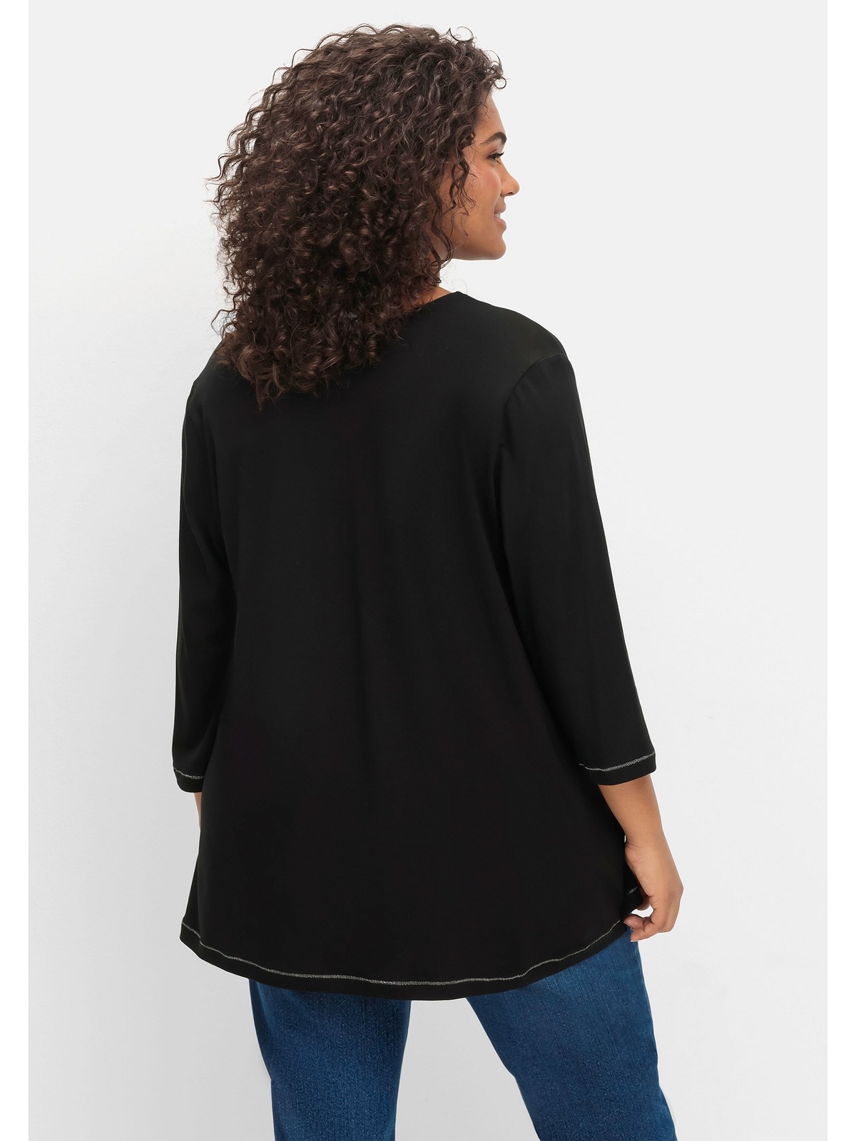 Sheego 3/4-Arm-Shirt »Große Größen«, in leichter A-Linie