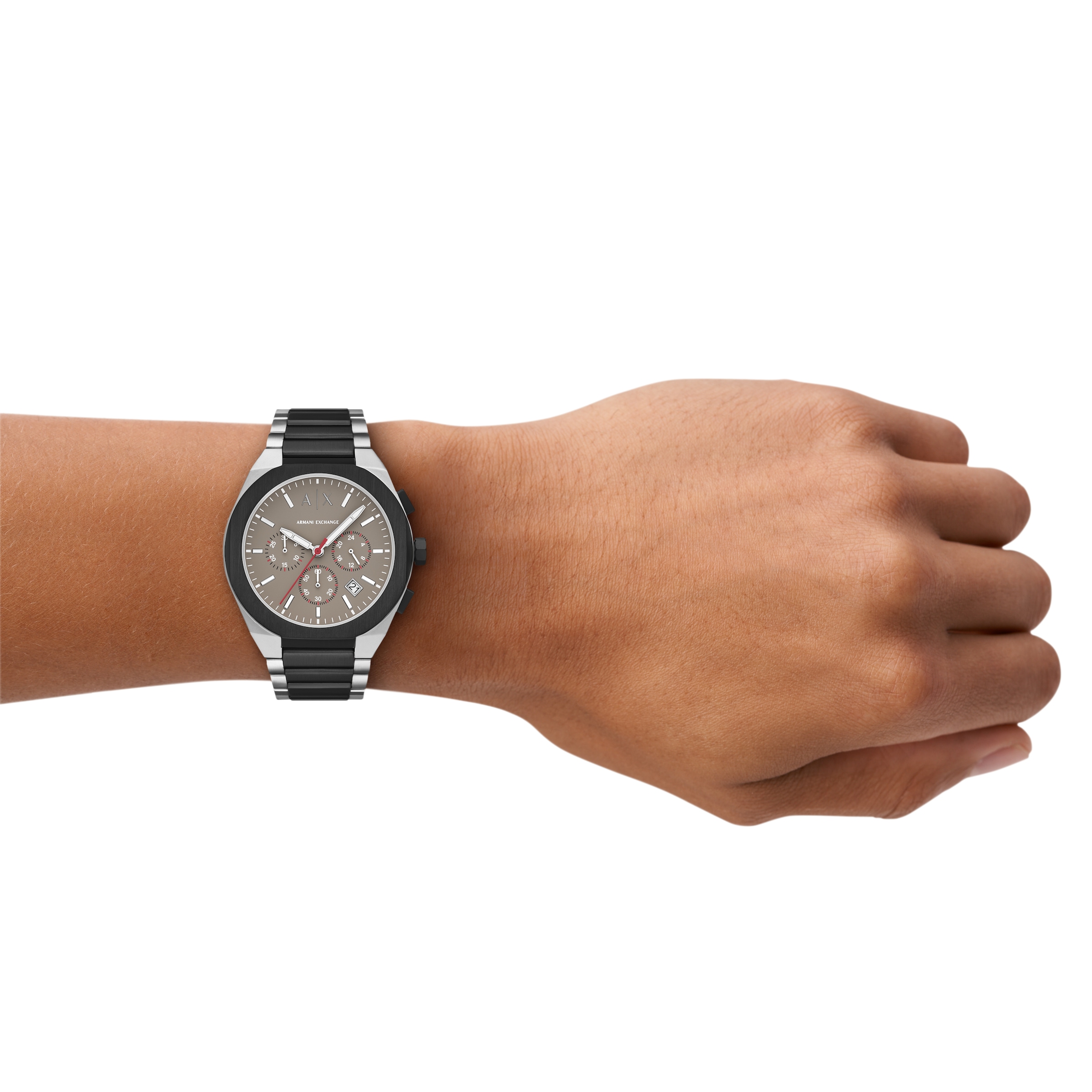 ARMANI EXCHANGE Chronograph »SYNC« Quarzuhr, Armbanduhr, Herrenuhr, Edelstahlarmband, analog, Tag