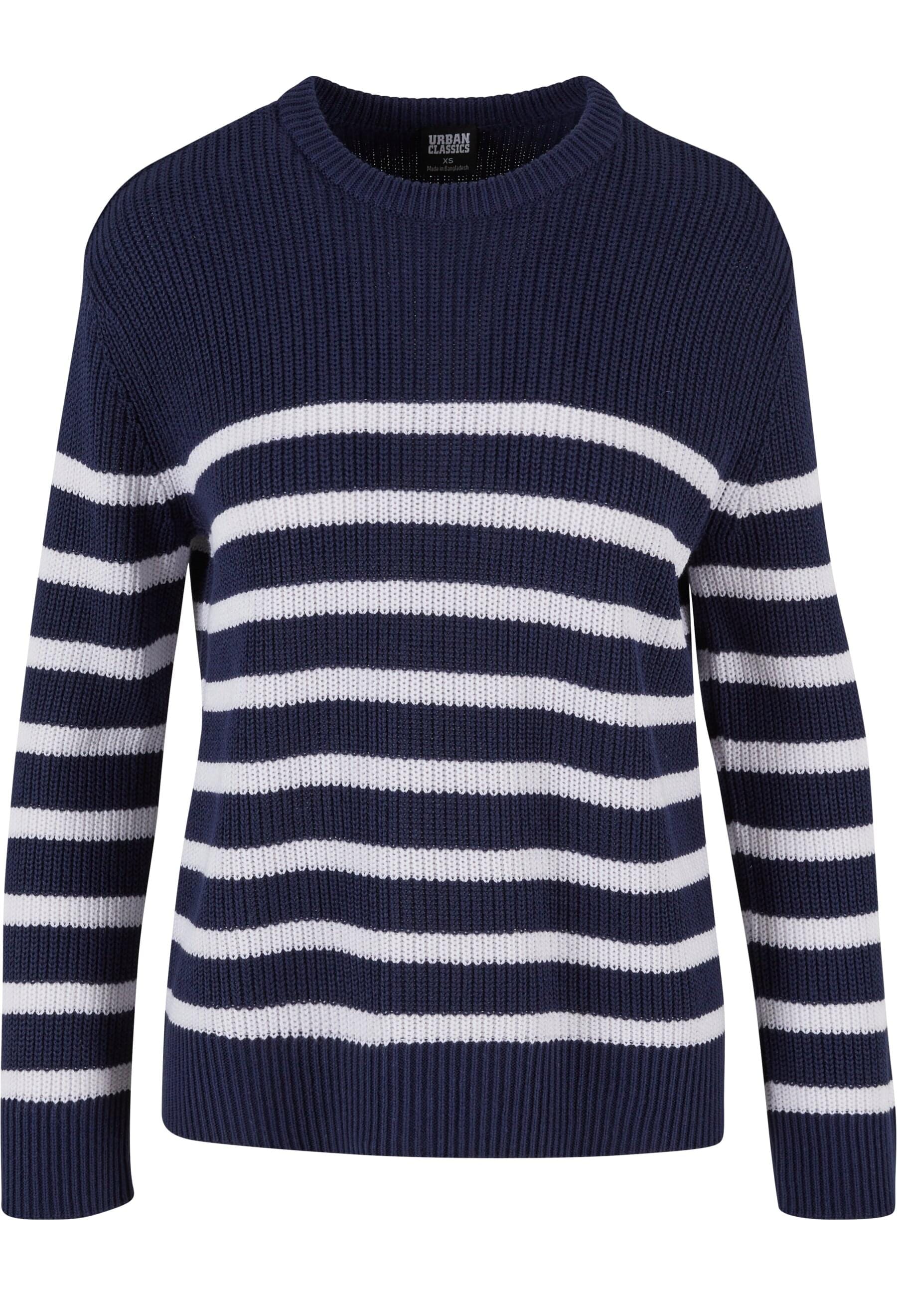 URBAN CLASSICS Rundhalspullover "Urban Classics Damen Ladies Rib Striped Sweater"