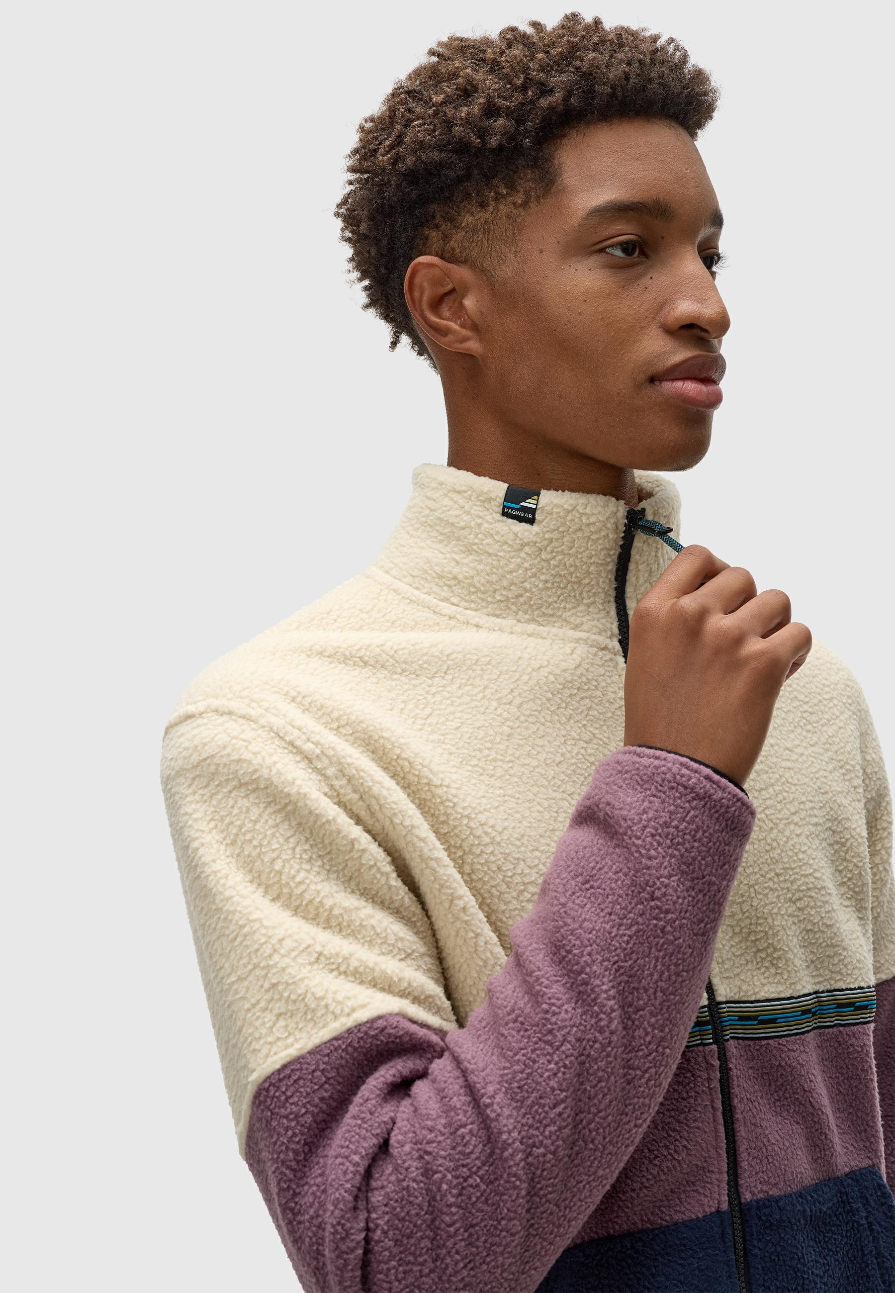 Ragwear Fleecejacke »Lonndy«, ohne Kapuze, Angesagte Herren Plüschjacke mit hohem Kragen