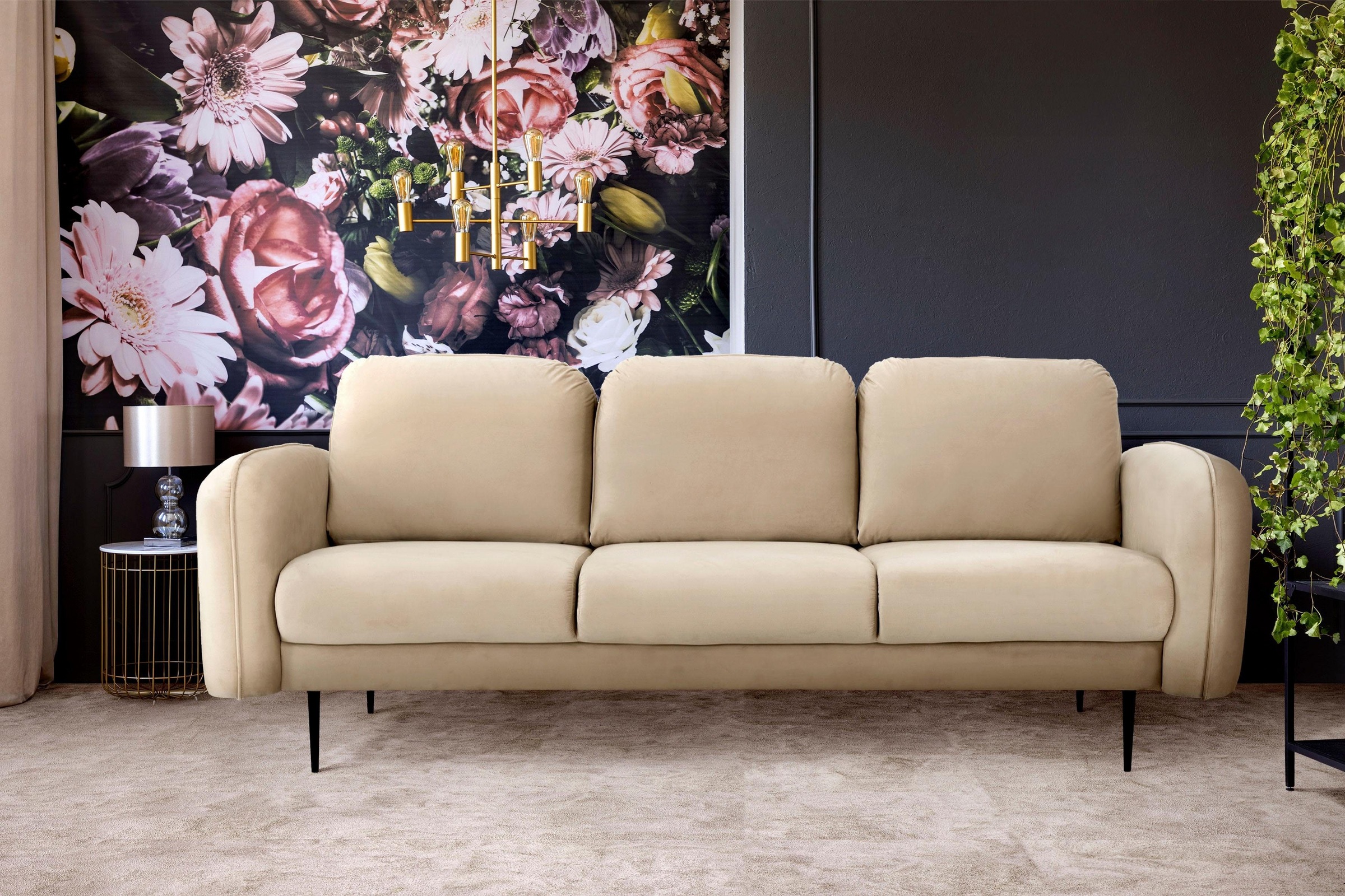 Home affaire 3-Sitzer "Skidi" mit losen Rückenkissen und Keder oben auf der günstig online kaufen