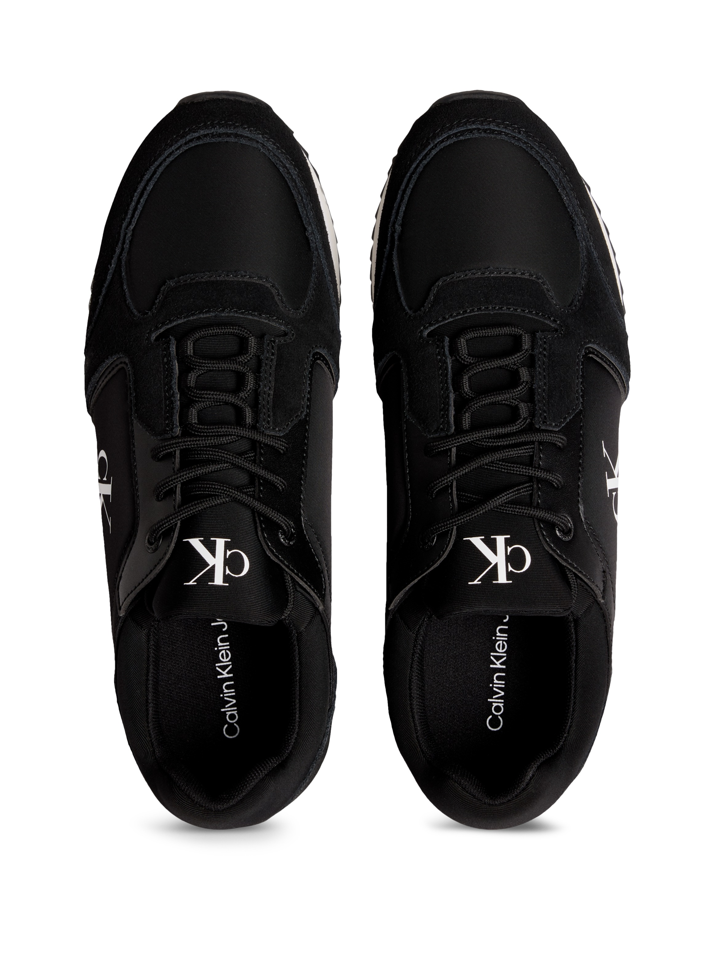 Calvin Klein Jeans Slip-On Sneaker »RETRO RUNNER SOCK LACE UP NY-SU«, Halbschuh, Freizeitsneaker mit CK-Logo und aufgesetzter Schnürung
