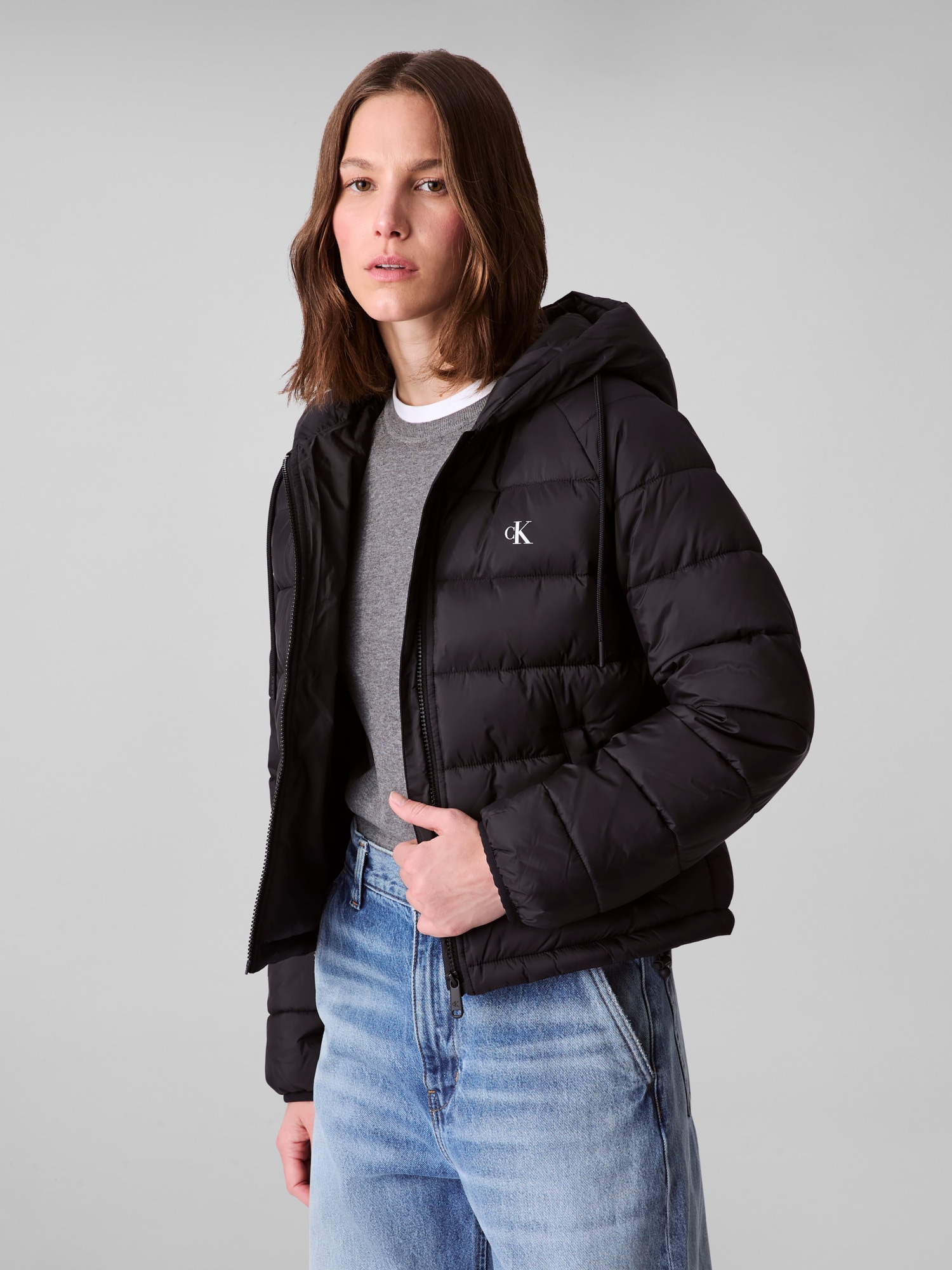 Calvin Klein Jeans Steppjacke "LIGHTWEIGHT LOGO PUFFER", mit Kapuze, Mit Ru günstig online kaufen