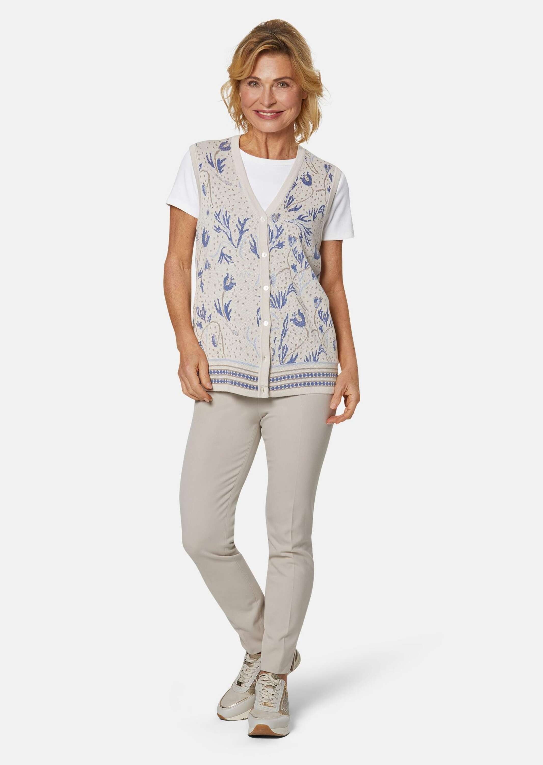 GOLDNER Strickjacke "Kaschierende Jacquard-Strickweste in hochwertiger Qual günstig online kaufen