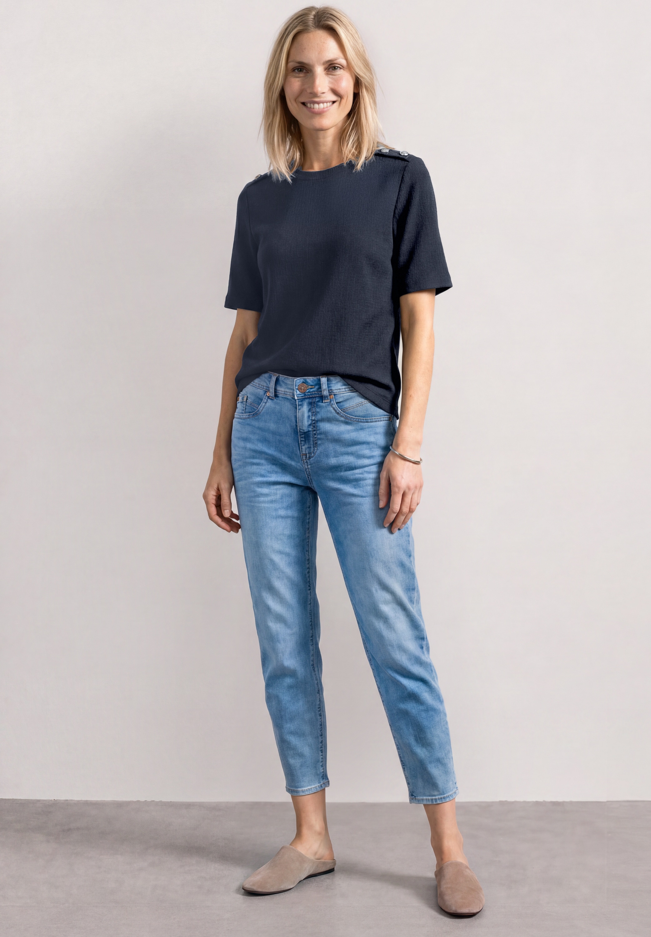 STREET ONE T-Shirt mit Strukturmix
