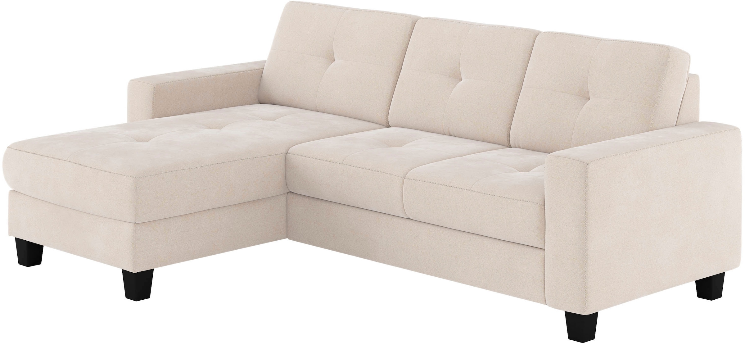 Places of Style Ecksofa »Varese«, wahlweise mit Bettfunktion und Bettkasten
