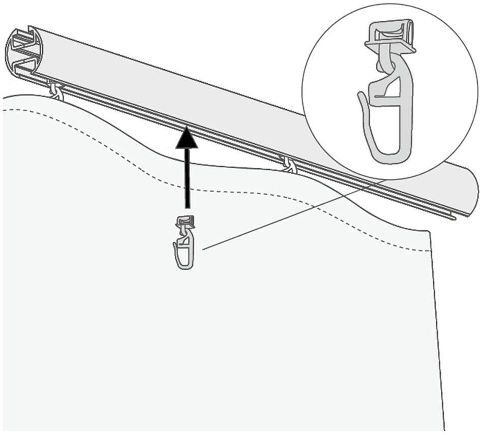 Good Life Klick-Gleiter »Alves«, (Packung, 100 St.), für Vorhangstangen mit schmalem Lauf (4 mm)